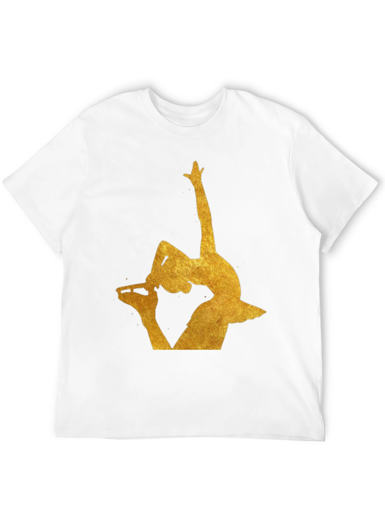 Gold Ballerina Silhouette Black T-Shirt