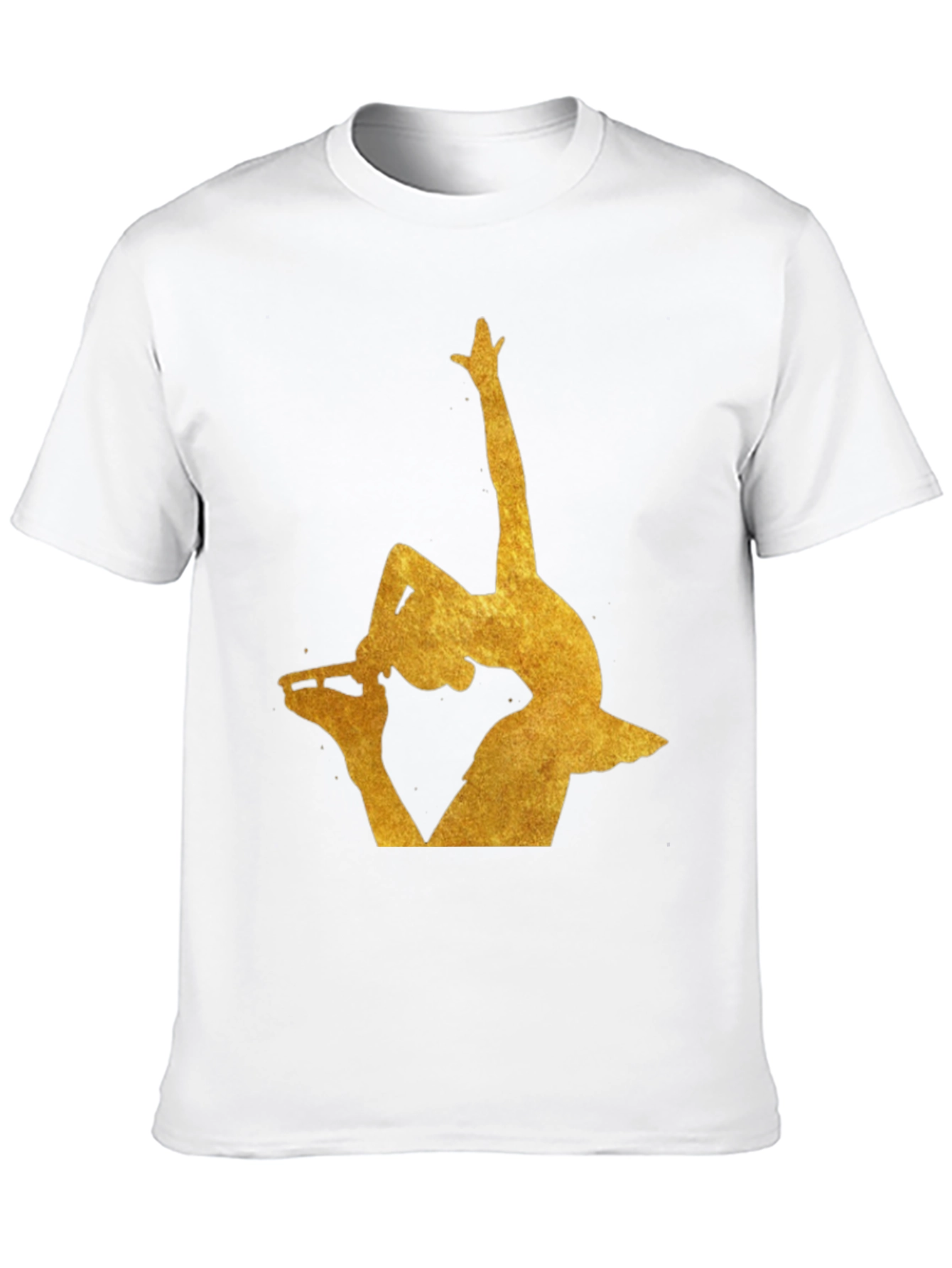 Gold Ballerina Silhouette Black T-Shirt