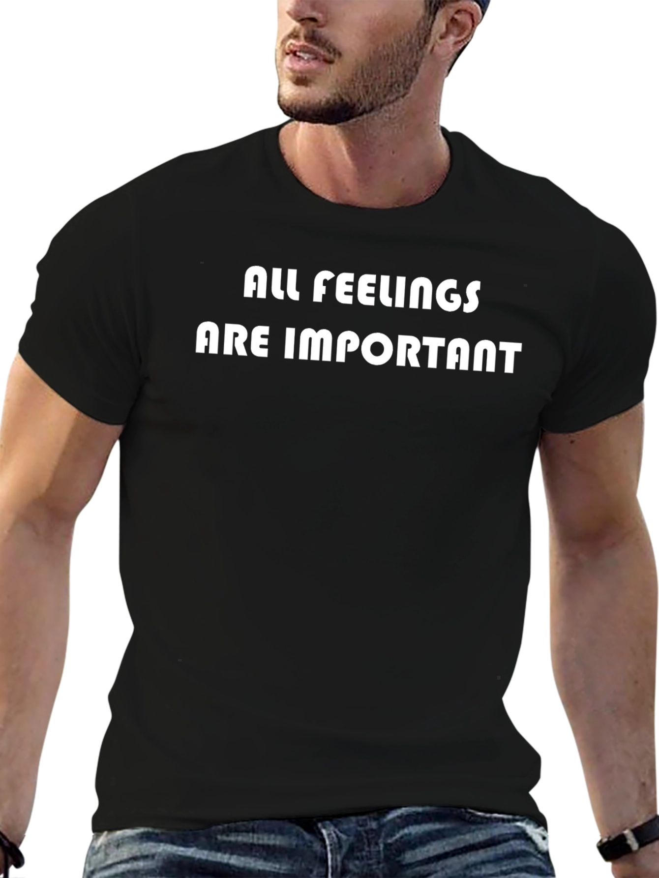 All Feelings Are Important Black T-Shirt