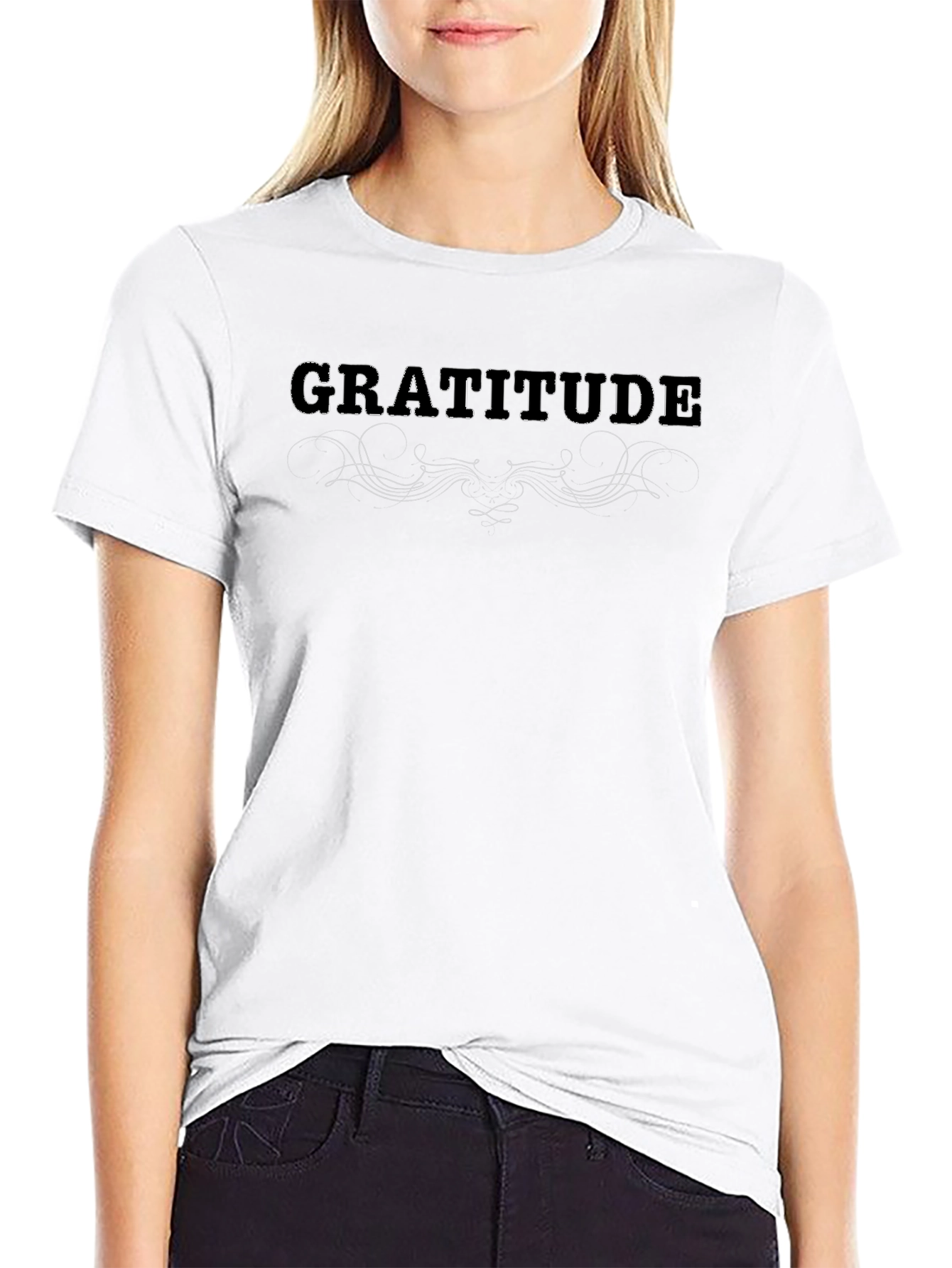 Gratitude Graphic Tee - Soft Black T-Shirt