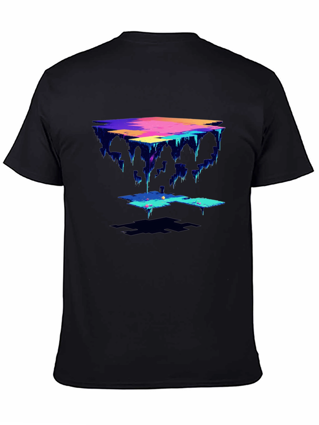 Abstract Pixel Art Black T-Shirt