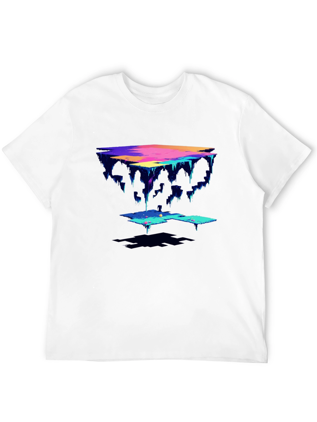 Abstract Pixel Art Black T-Shirt