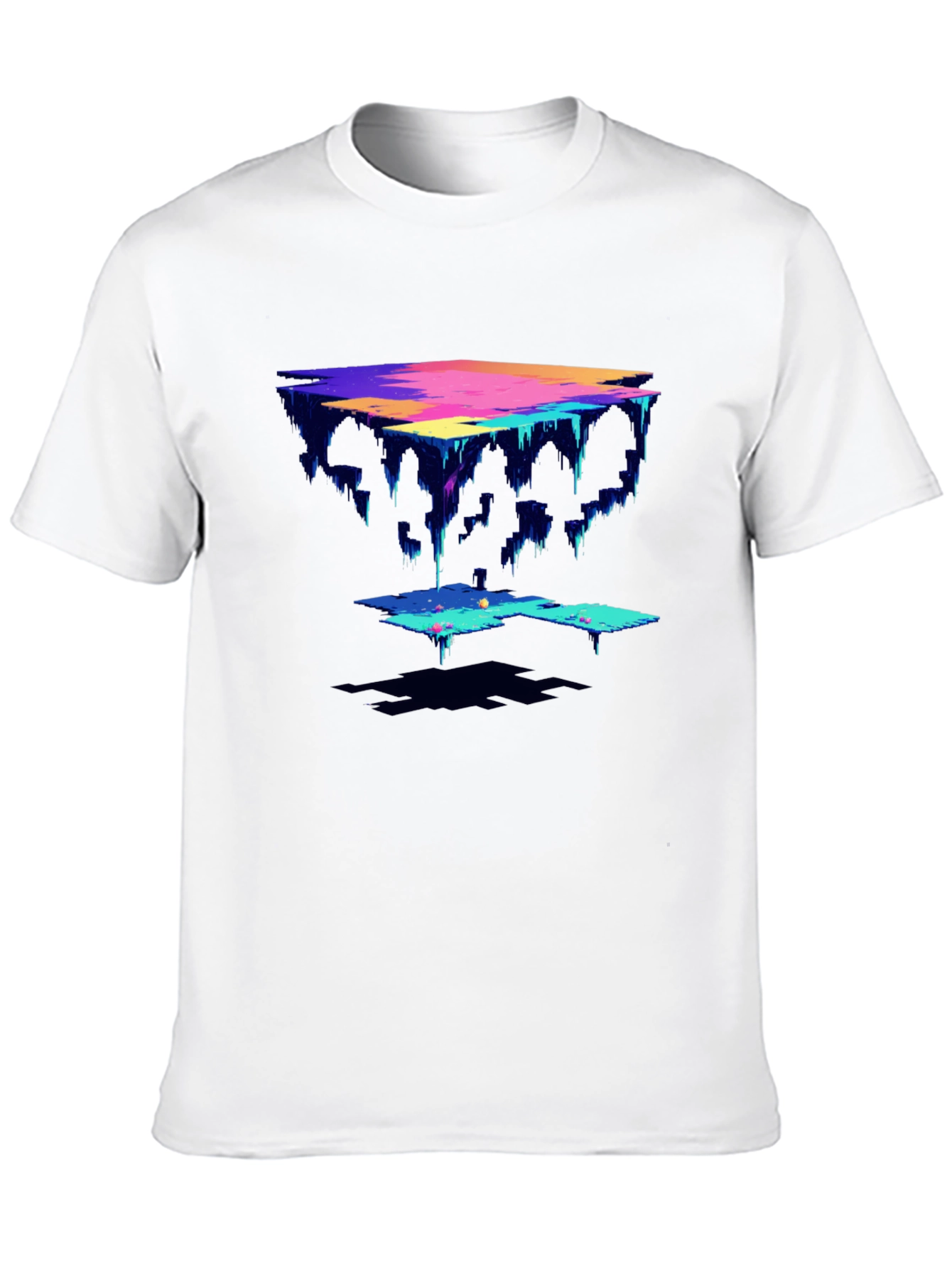 Abstract Pixel Art Black T-Shirt