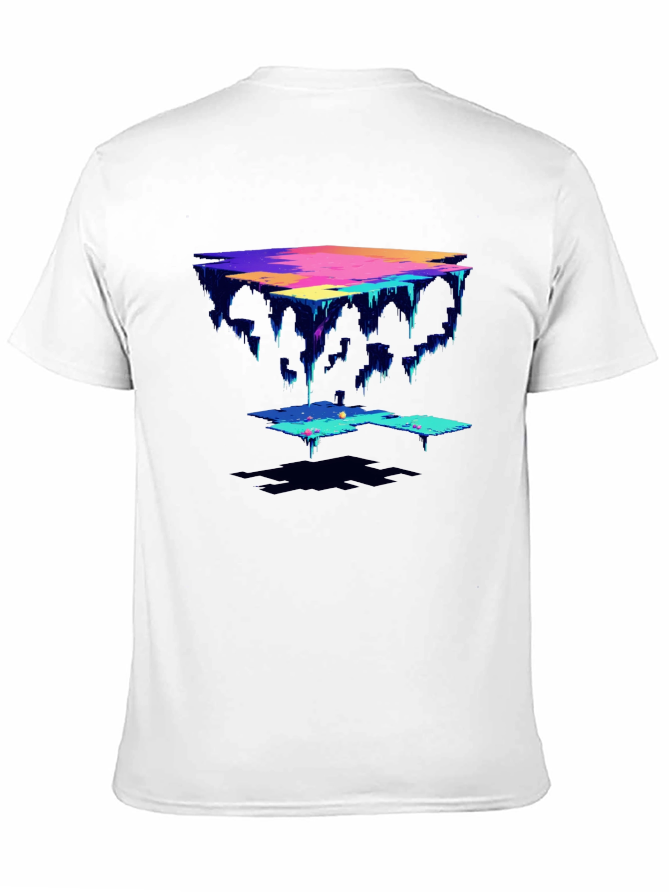 Abstract Pixel Art Black T-Shirt
