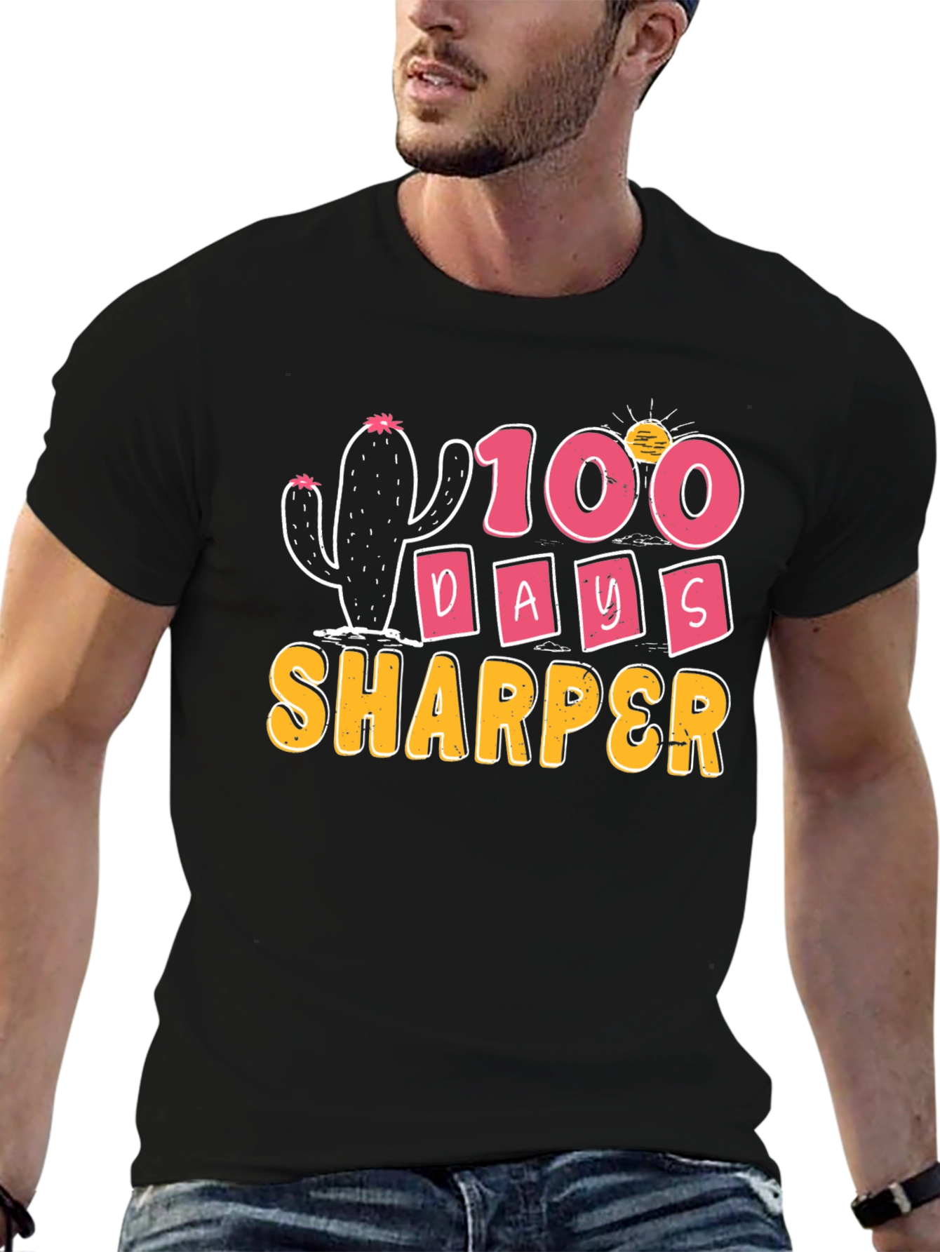 100 Days Sharper Cactus Graphic Tee