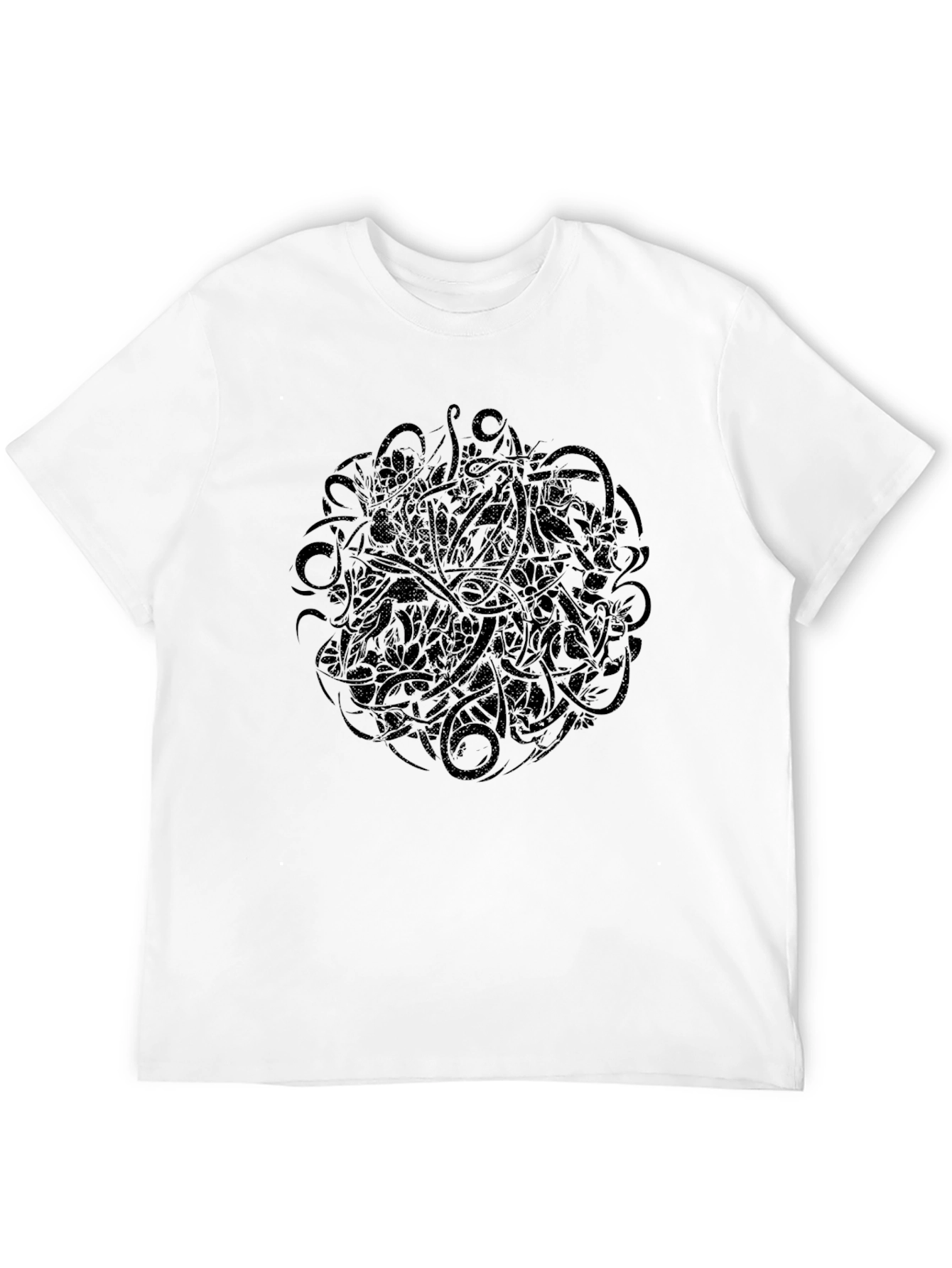 Abstract Black Graphic Print T-Shirt
