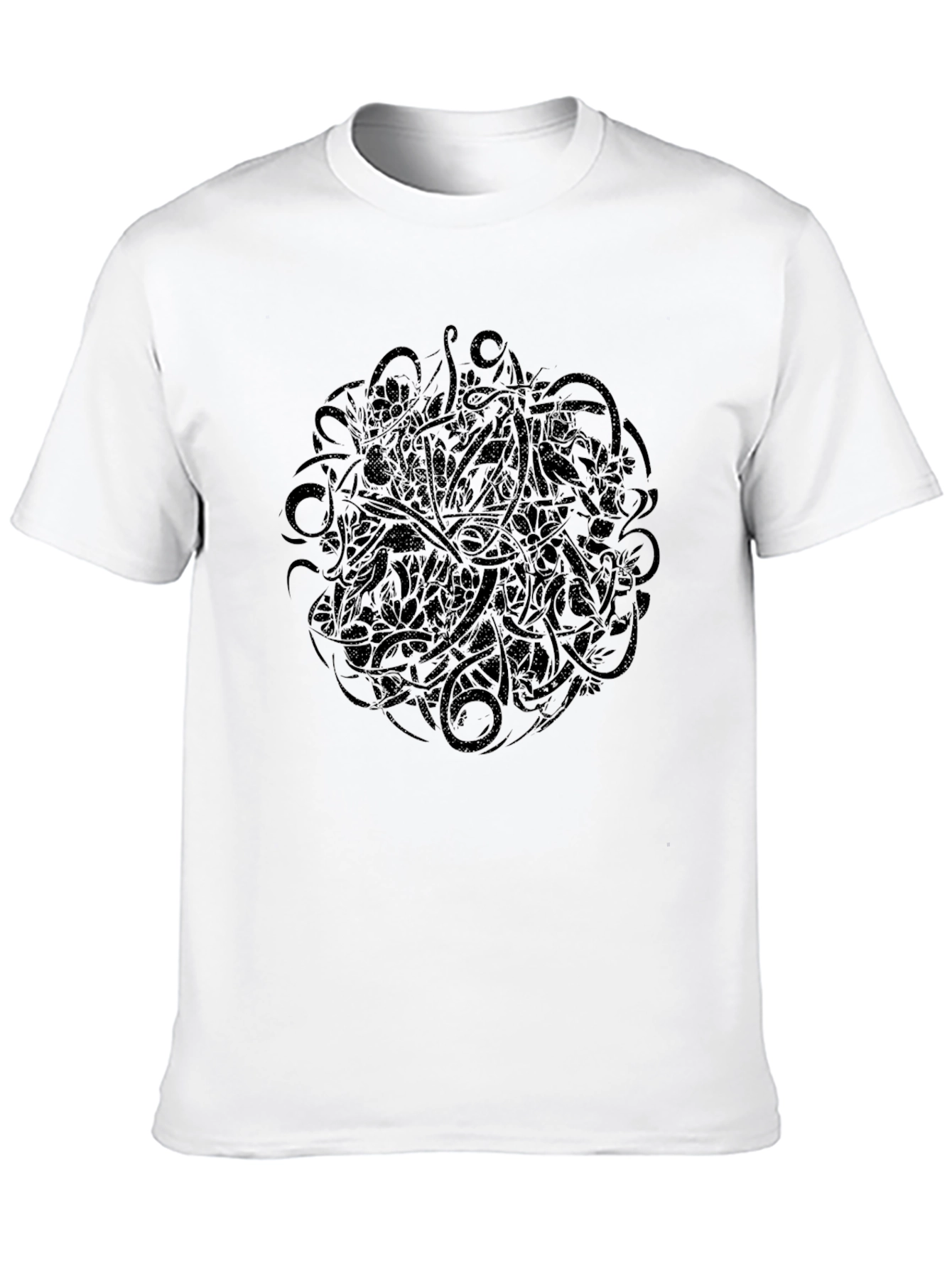 Abstract Black Graphic Print T-Shirt