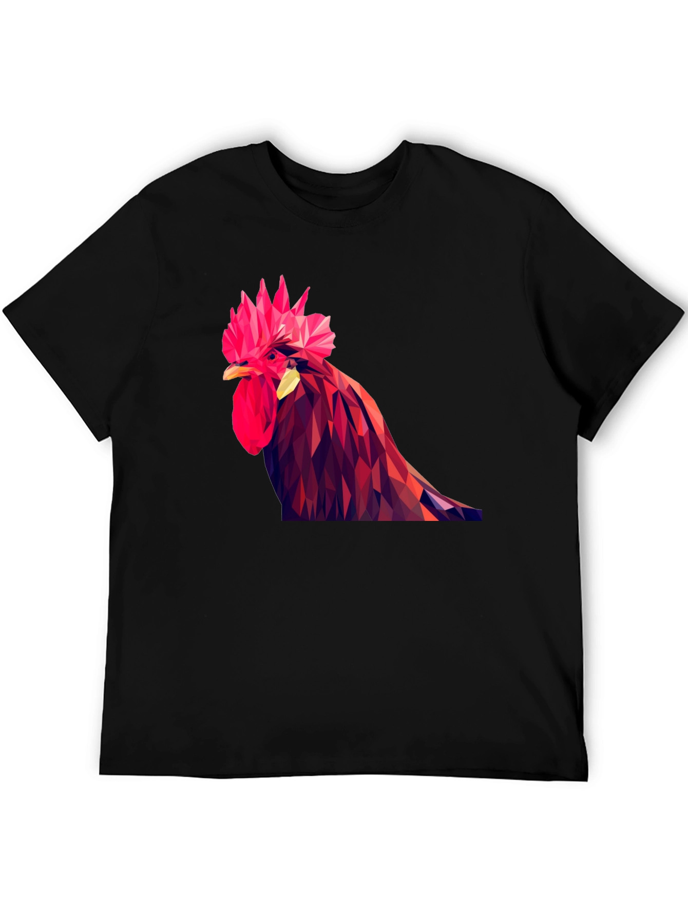 Geometric Rooster Graphic T-Shirt
