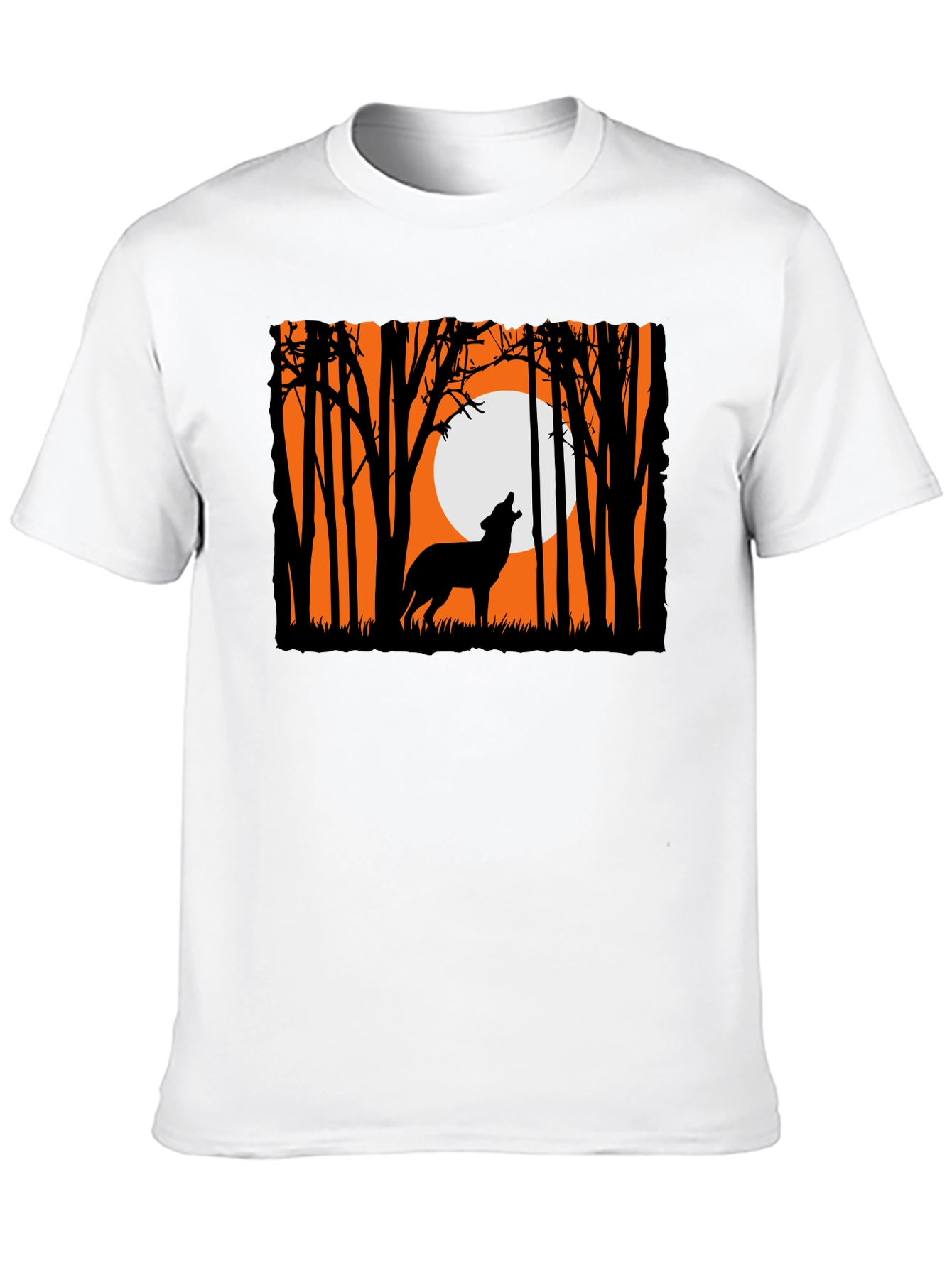 Wolf Howling at Moon Graphic Tee