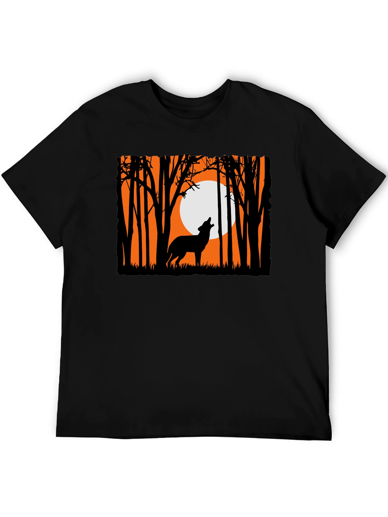 Wolf Howling at Moon Graphic Tee