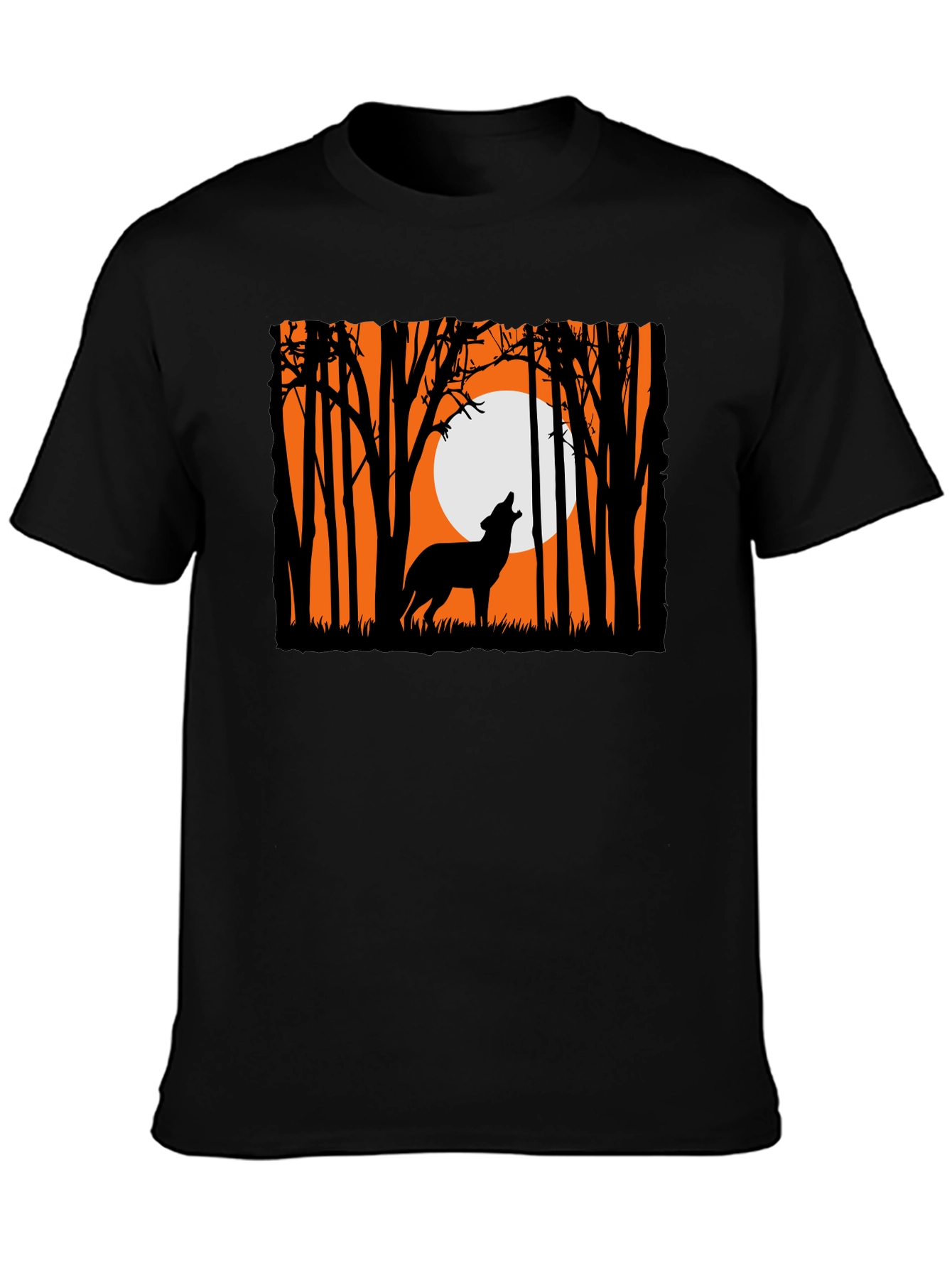 Wolf Howling at Moon Graphic Tee
