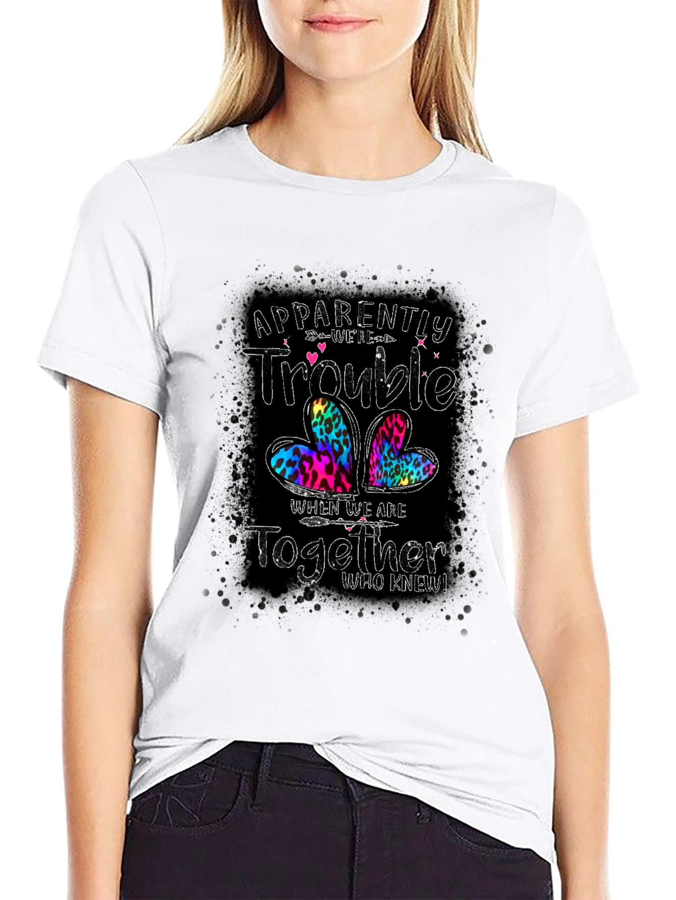 Apparently We Are Trouble Together Black T-Shirt