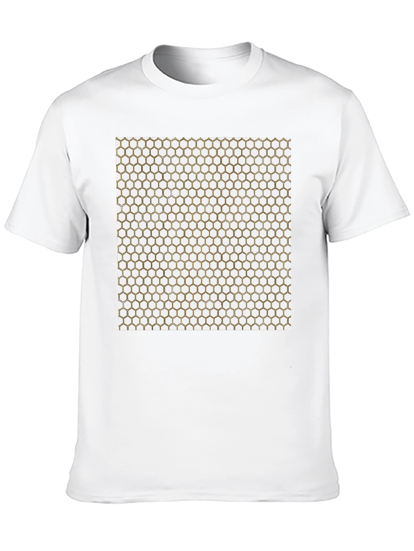 Geometric Hexagon Pattern Black T-Shirt