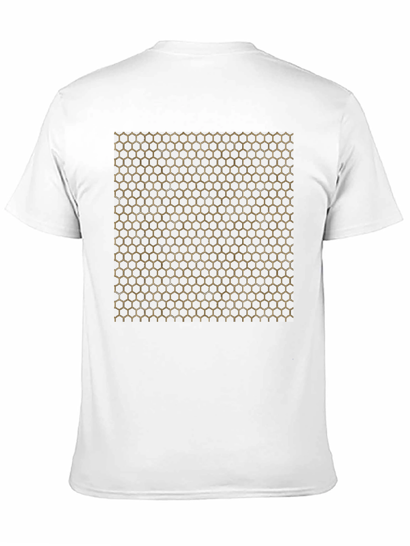 Geometric Hexagon Pattern Black T-Shirt