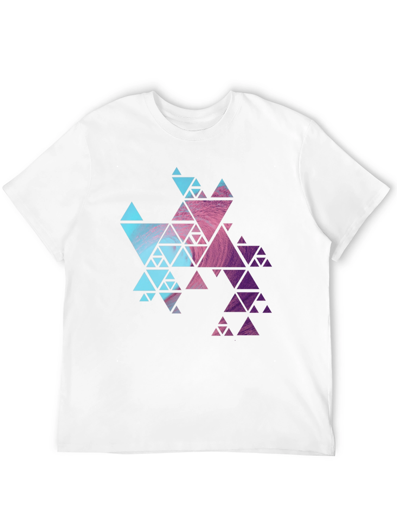 Geometric Fractal Triangle T-Shirt - Modern Design