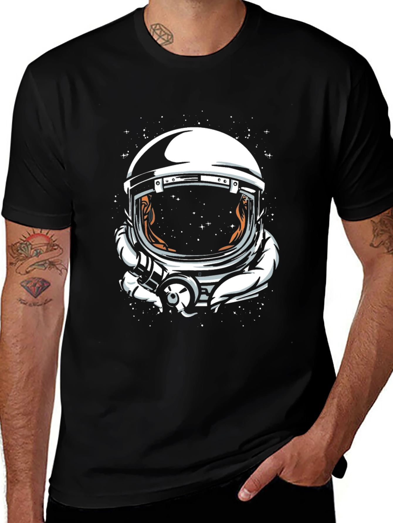Astronaut Helmet Graphic T-Shirt - Space Design