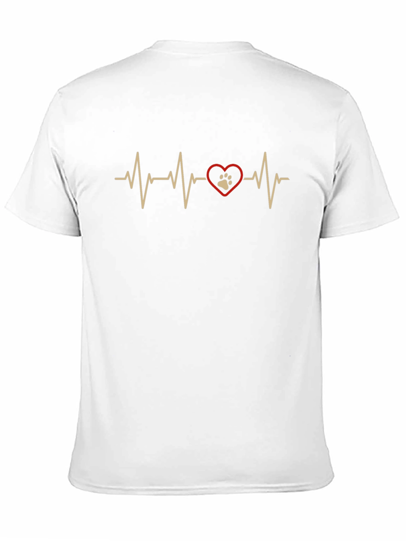 Heartbeat Paw Print T-Shirt - Dog Lover Tee