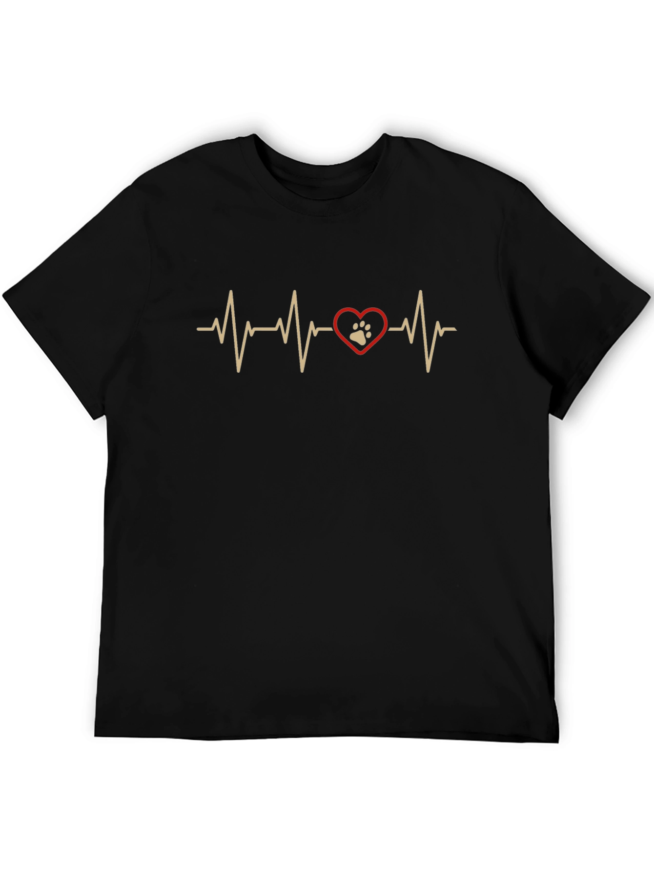 Heartbeat Paw Print T-Shirt - Dog Lover Tee