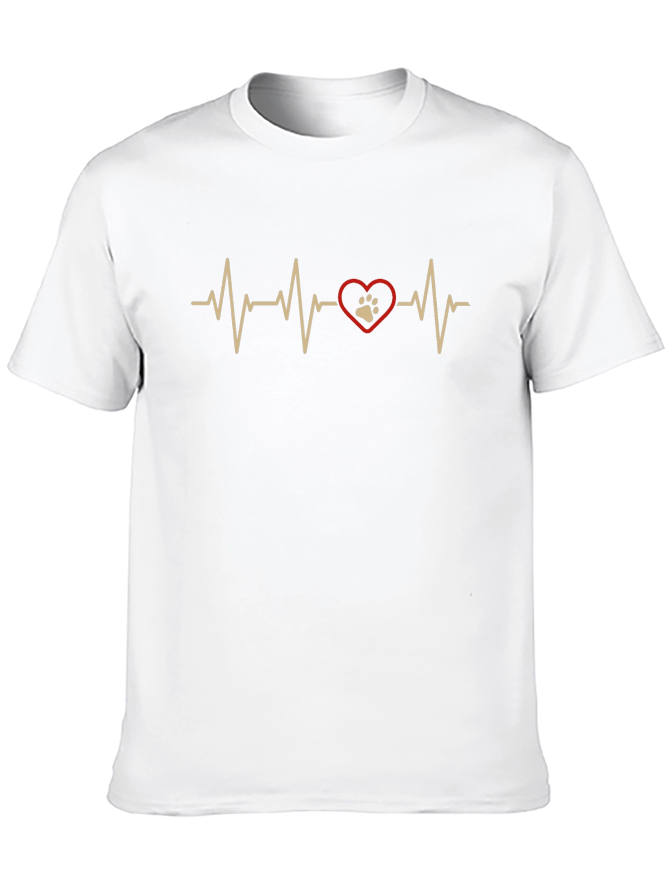 Heartbeat Paw Print T-Shirt - Dog Lover Tee