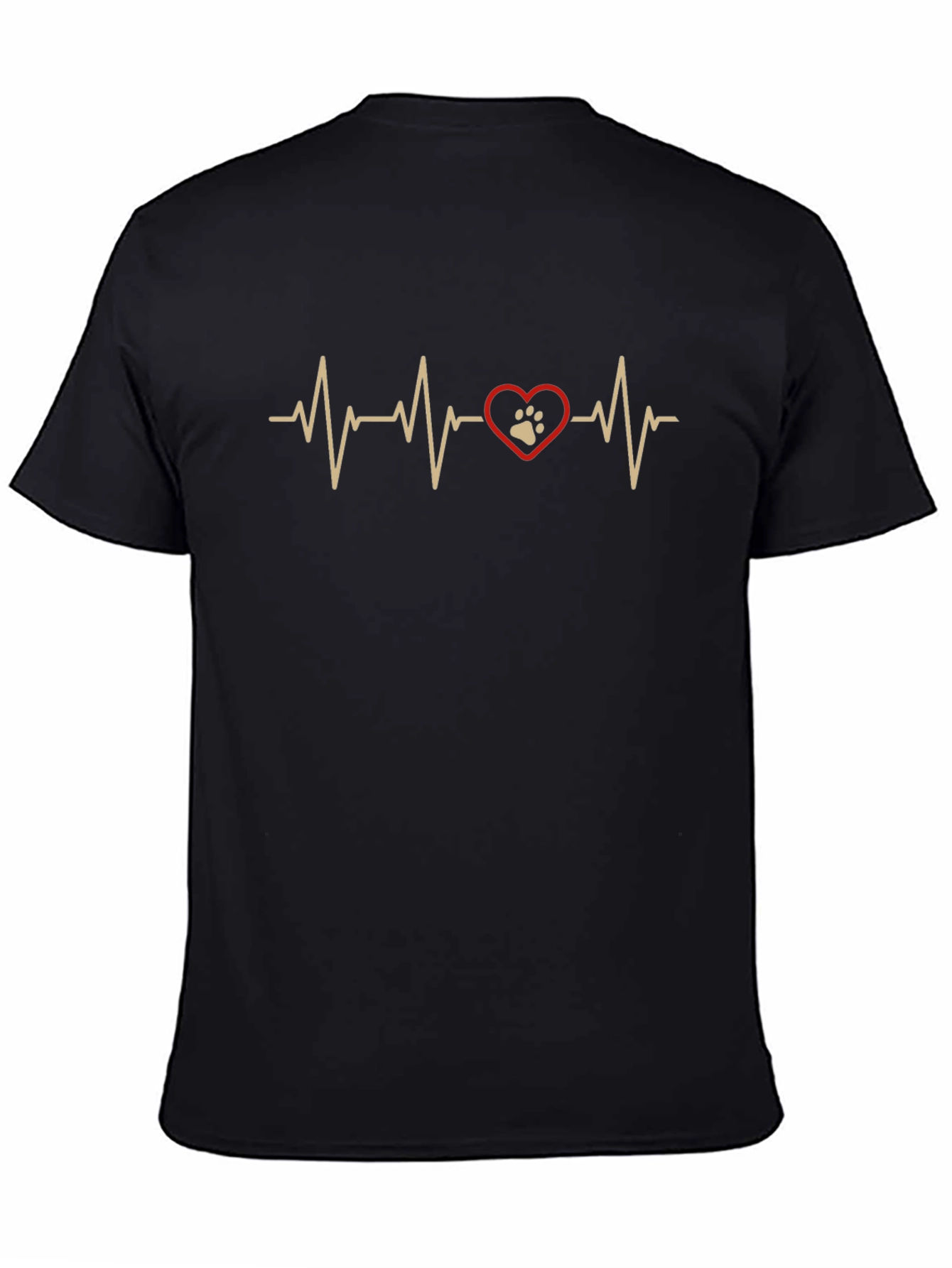 Heartbeat Paw Print T-Shirt - Dog Lover Tee