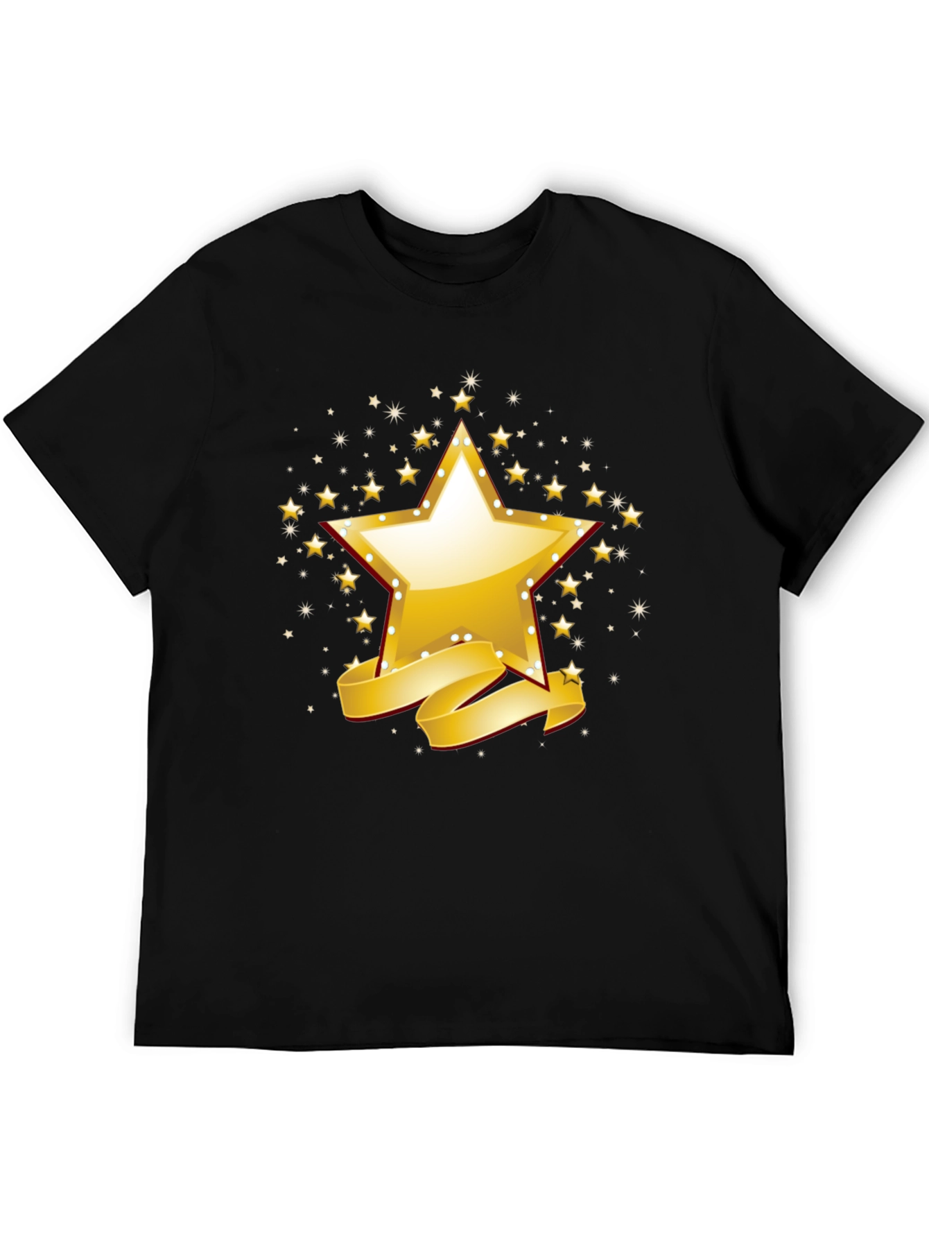 Golden Star Graphic Black T-Shirt