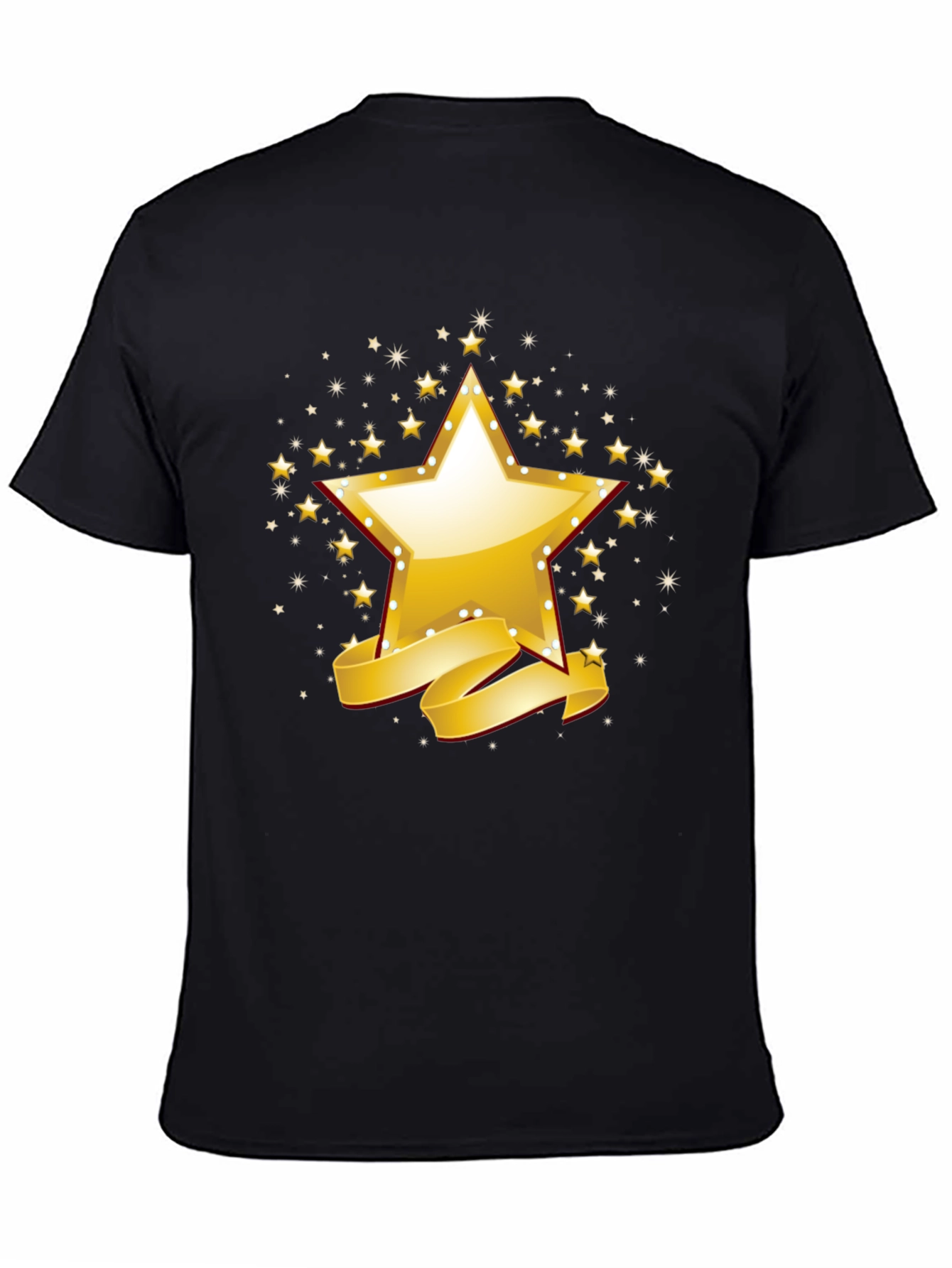 Golden Star Graphic Black T-Shirt