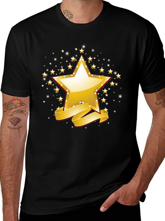 Golden Star Graphic Black T-Shirt