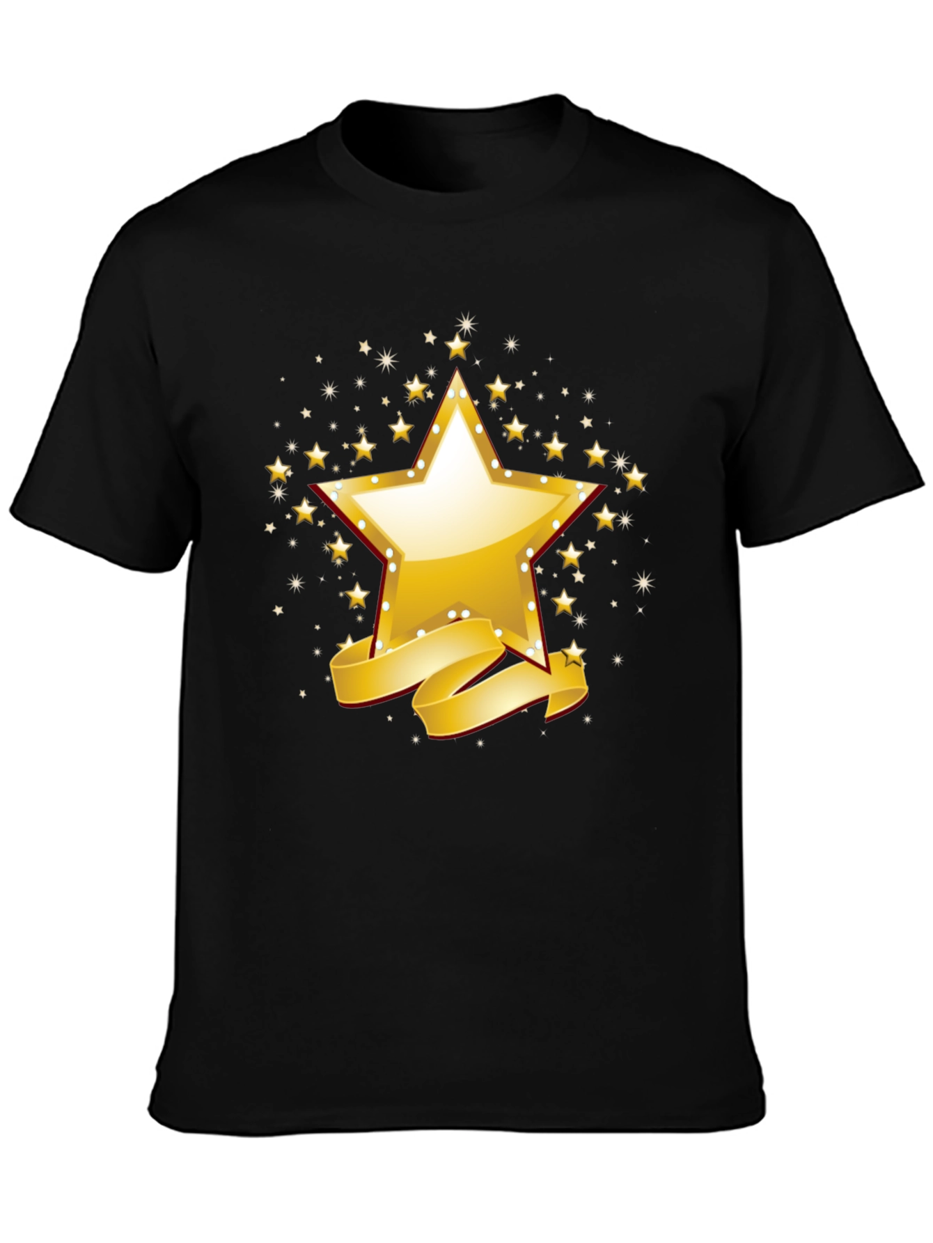 Golden Star Graphic Black T-Shirt