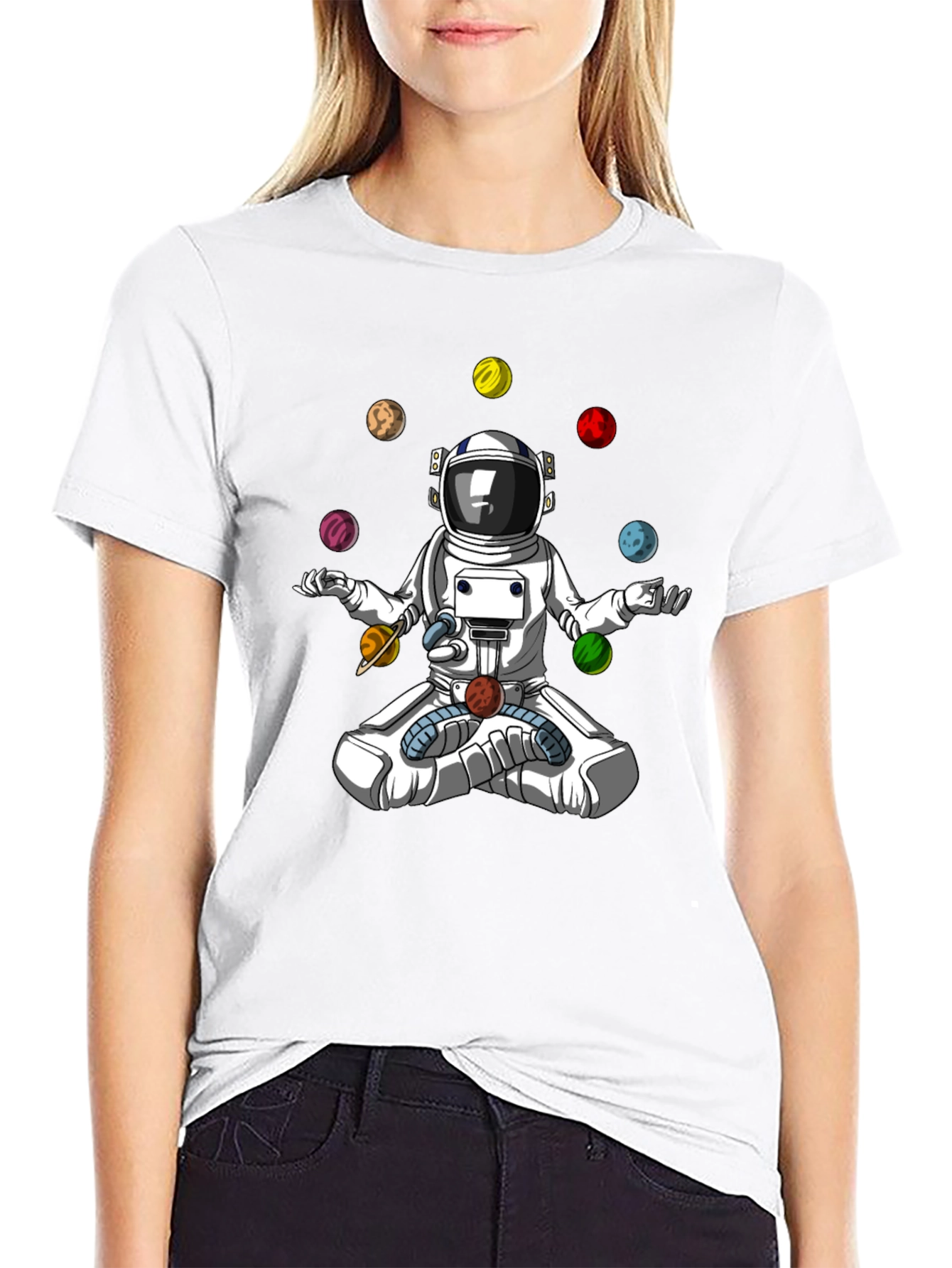 Astronaut Juggling Planets Graphic T-Shirt