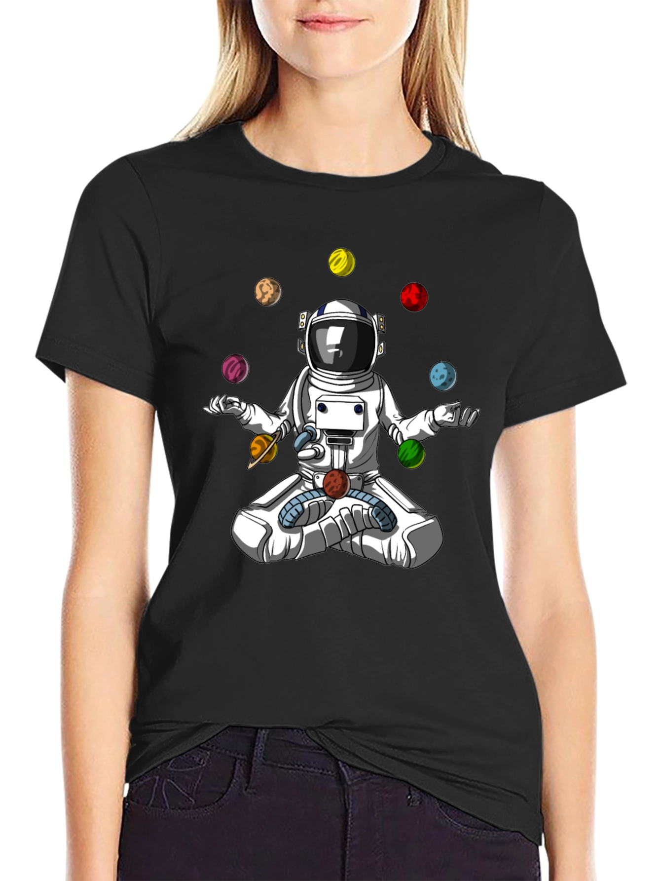 Astronaut Juggling Planets Graphic T-Shirt