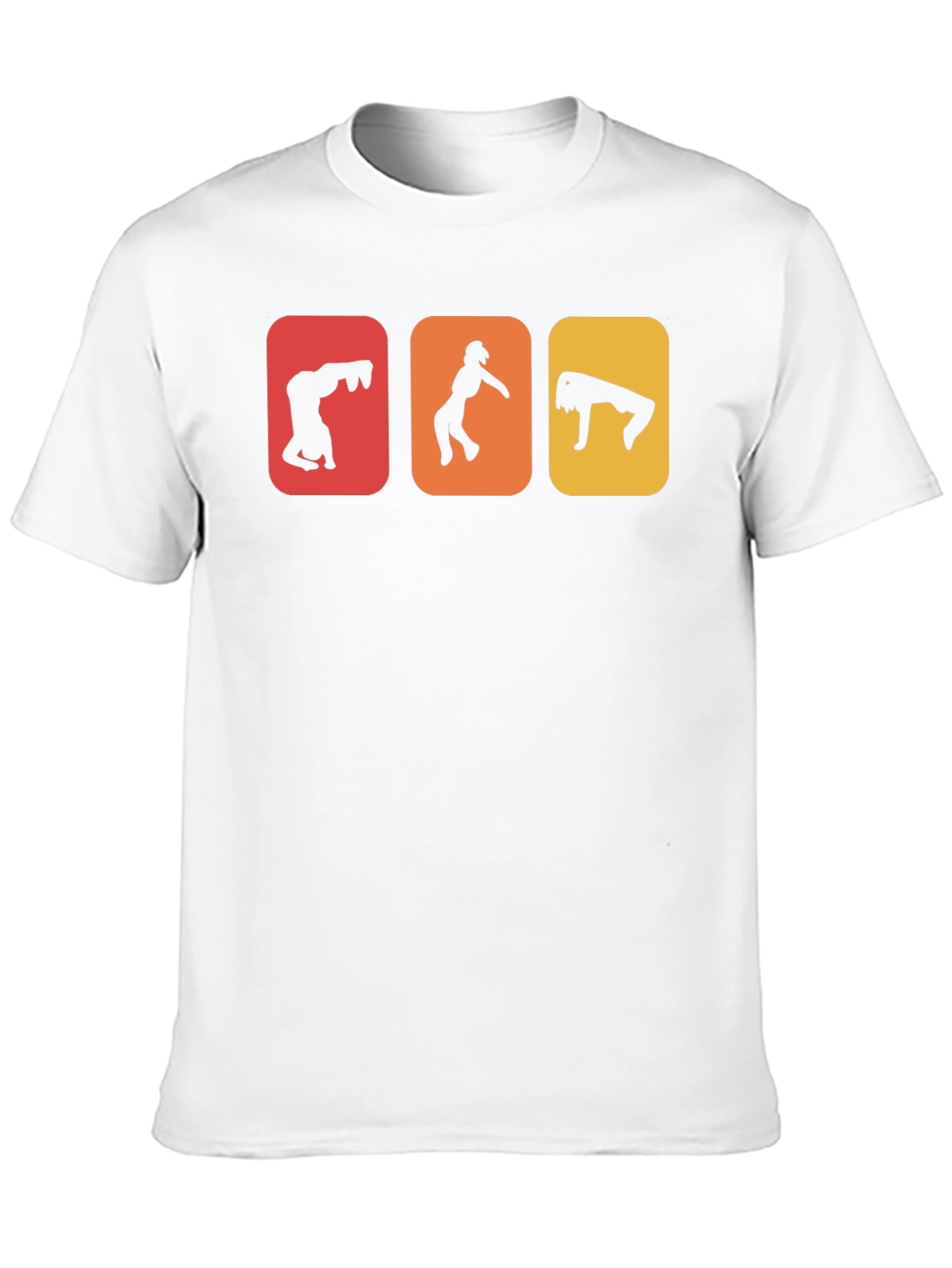 Gymnast Silhouettes Graphic T-Shirt - Black Cotton Tee
