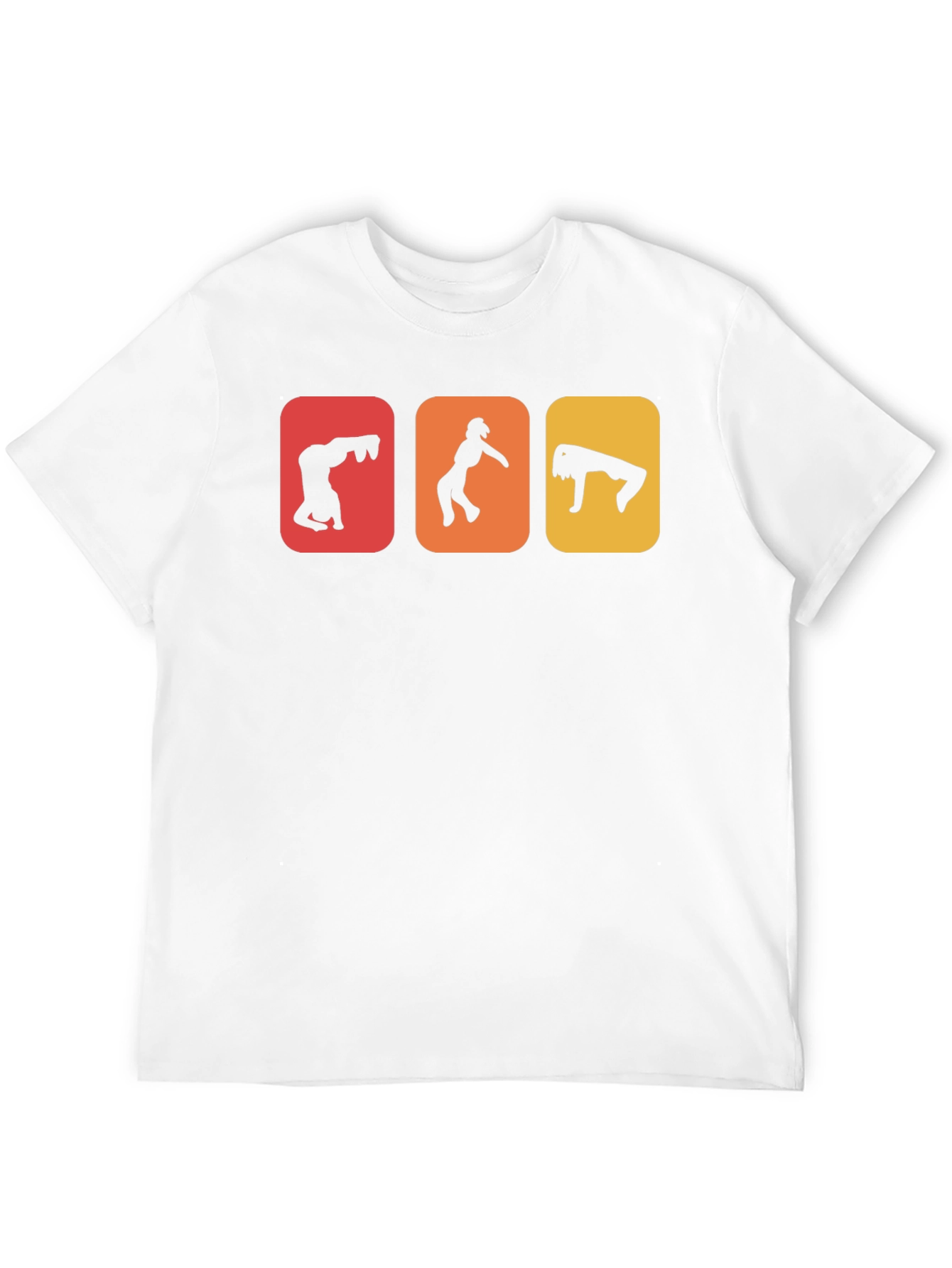 Gymnast Silhouettes Graphic T-Shirt - Black Cotton Tee