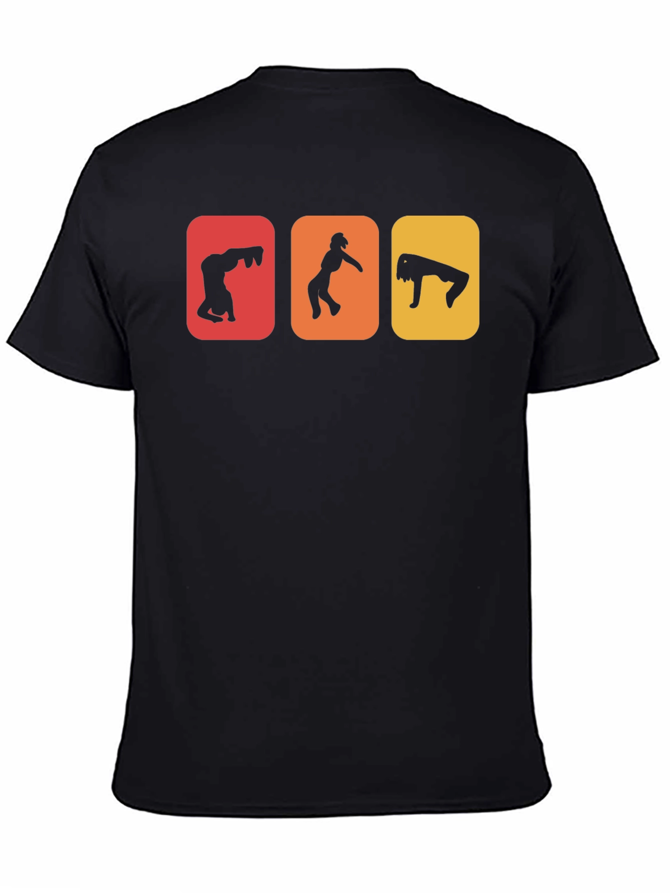 Gymnast Silhouettes Graphic T-Shirt - Black Cotton Tee