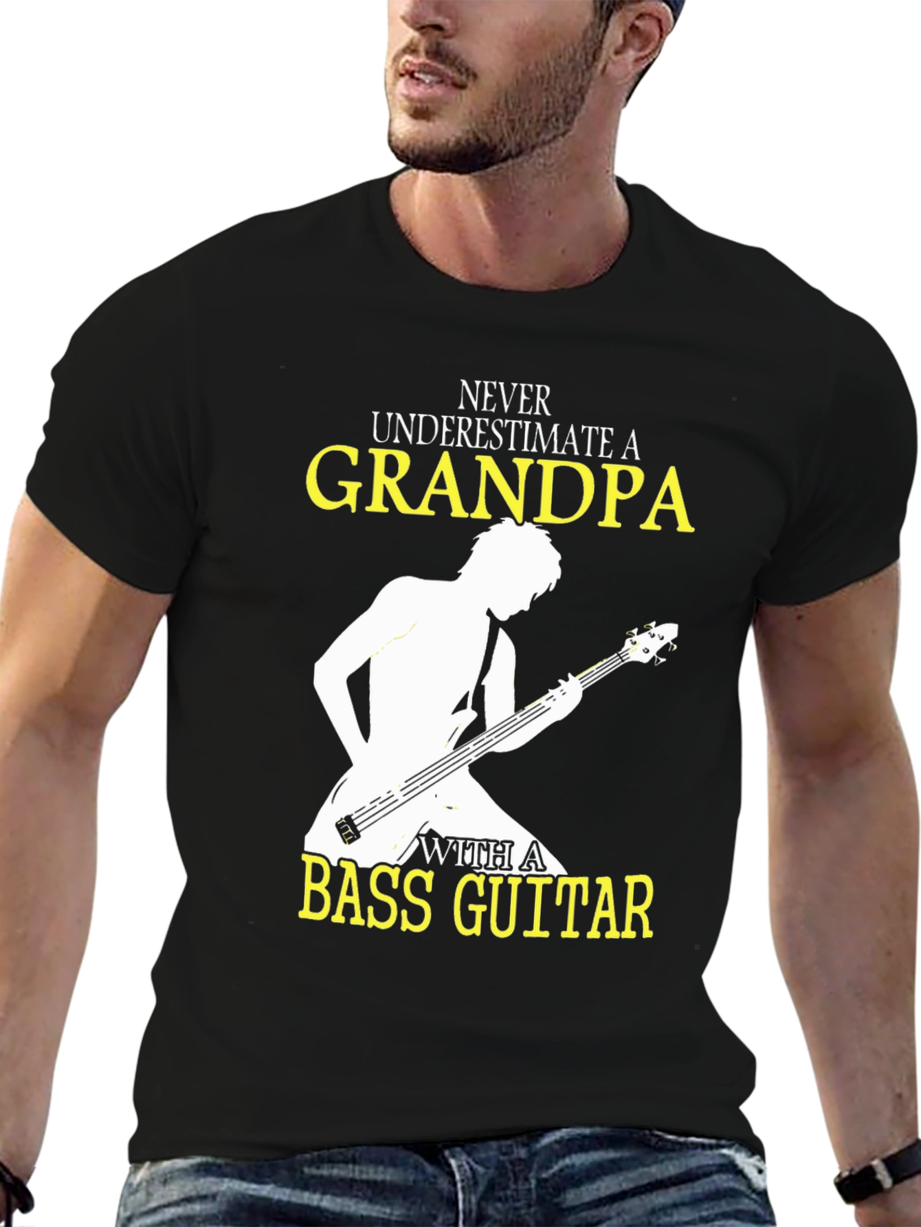 Grandpa Bass Guitar T-Shirt - Musician Gift