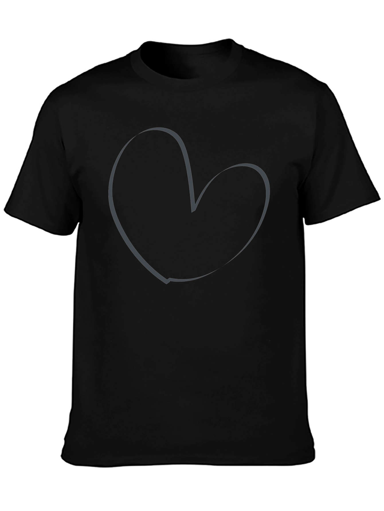 Heart Outline Graphic Tee - Soft Cotton Casual Wear