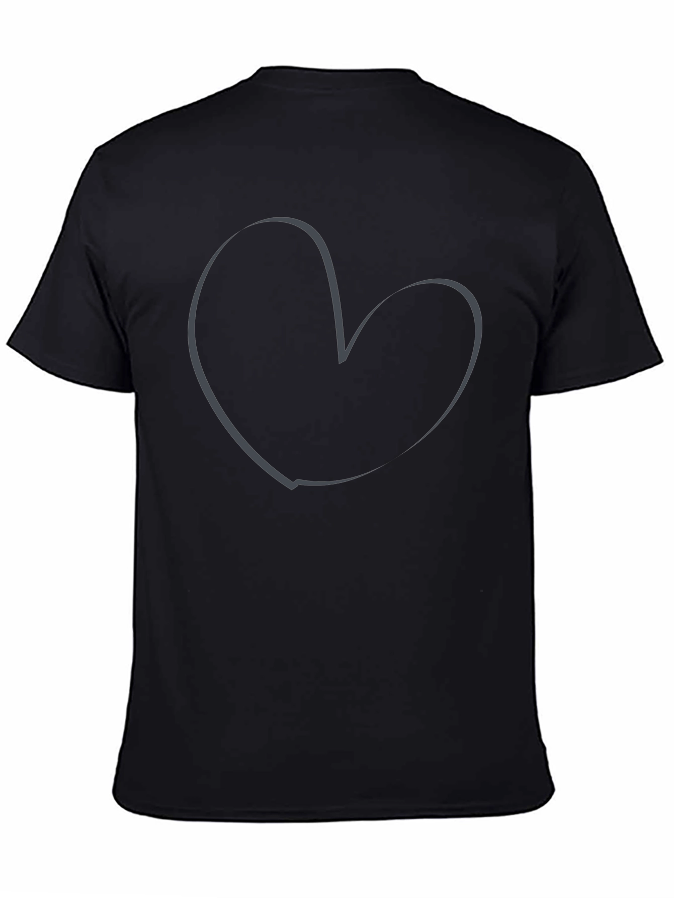 Heart Outline Graphic Tee - Soft Cotton Casual Wear