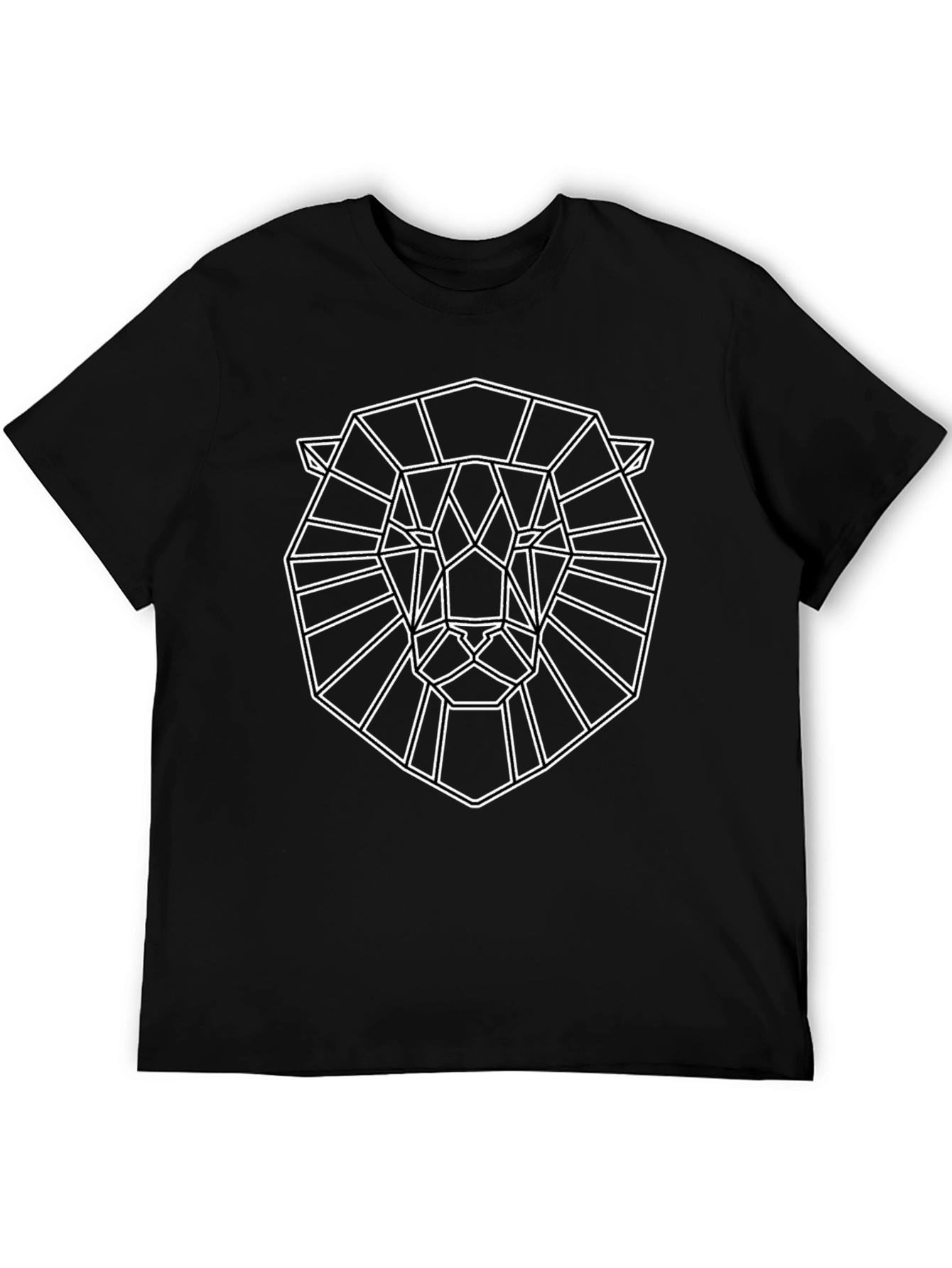 Geometric Lion Graphic Tee - Modern Art Shirt