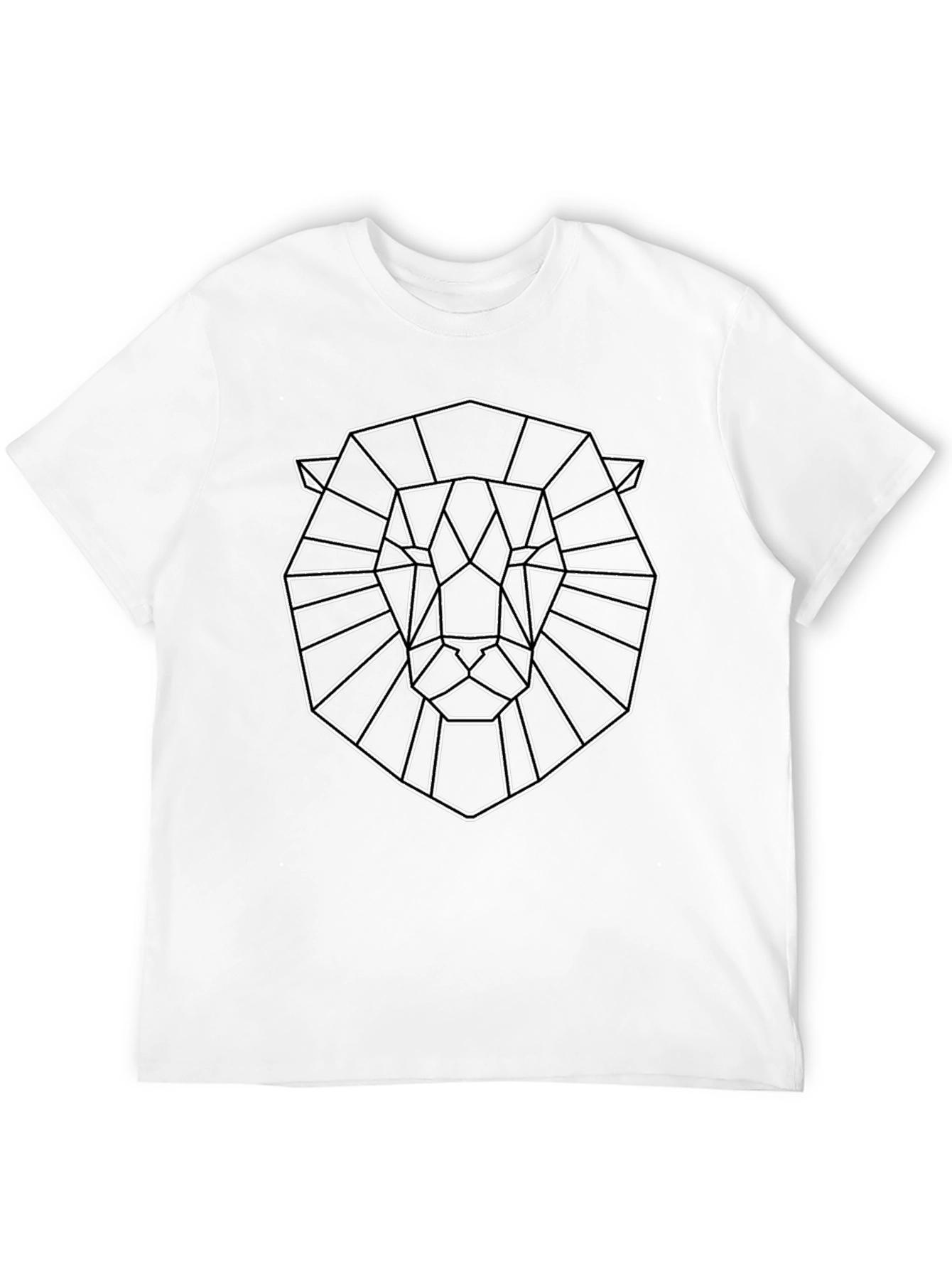 Geometric Lion Graphic Tee - Modern Art Shirt