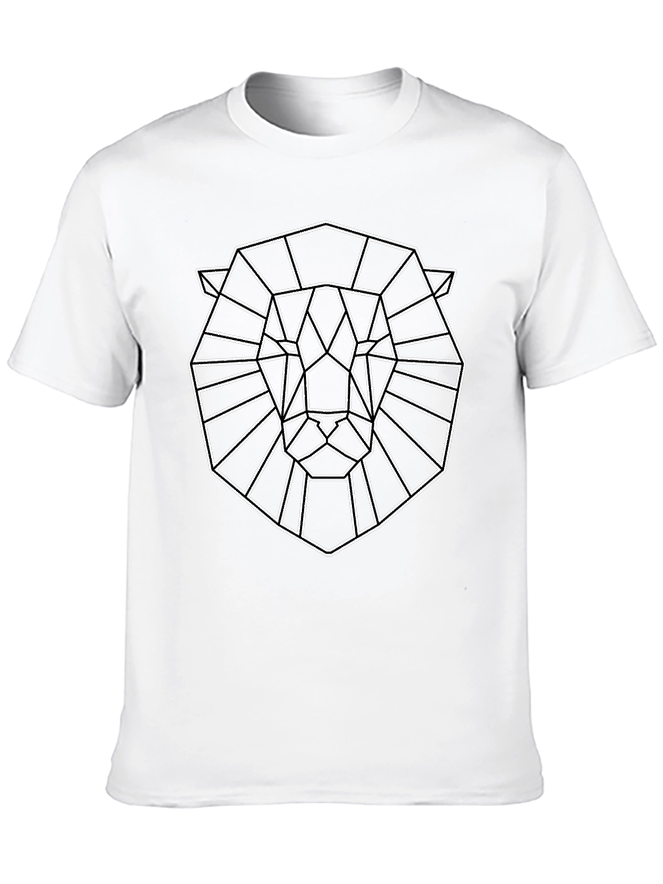 Geometric Lion Graphic Tee - Modern Art Shirt