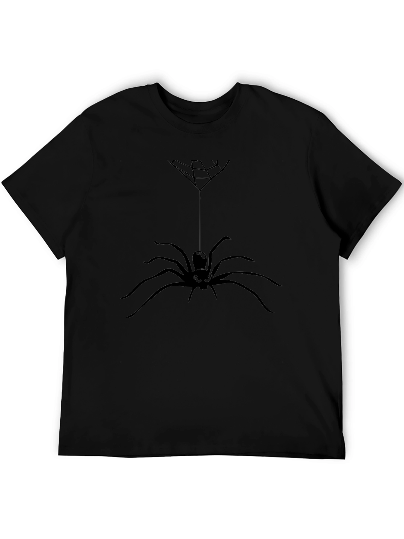 Halloween Spider Web T-Shirt - Mens Black Tee