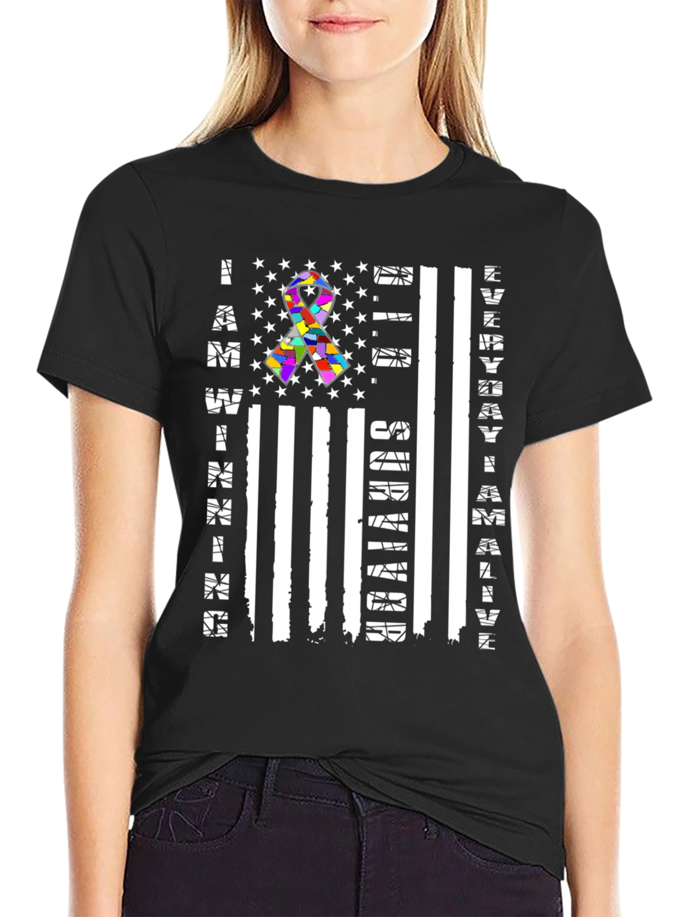 Autism Awareness American Flag Graphic Tee
