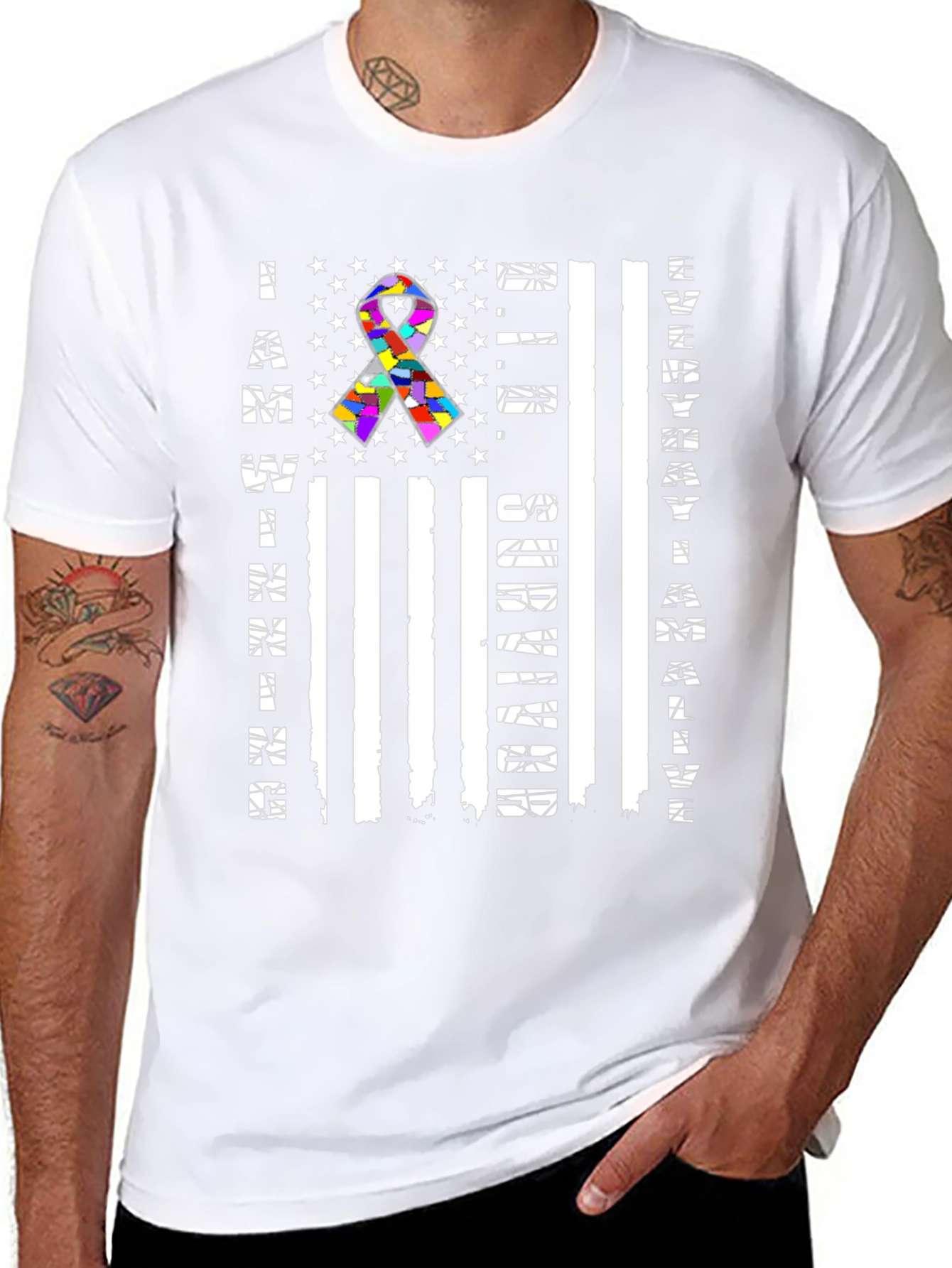 Autism Awareness American Flag Graphic Tee