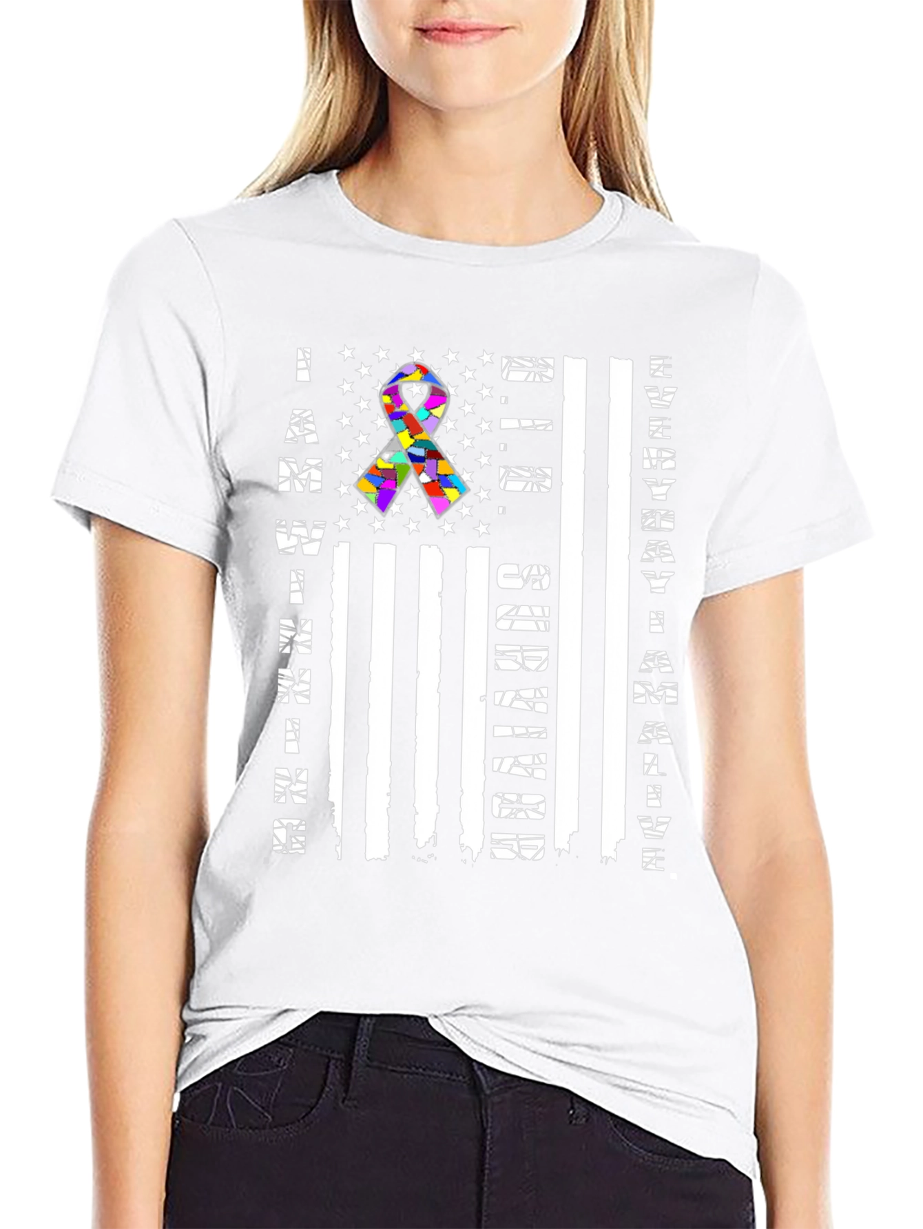 Autism Awareness American Flag Graphic Tee