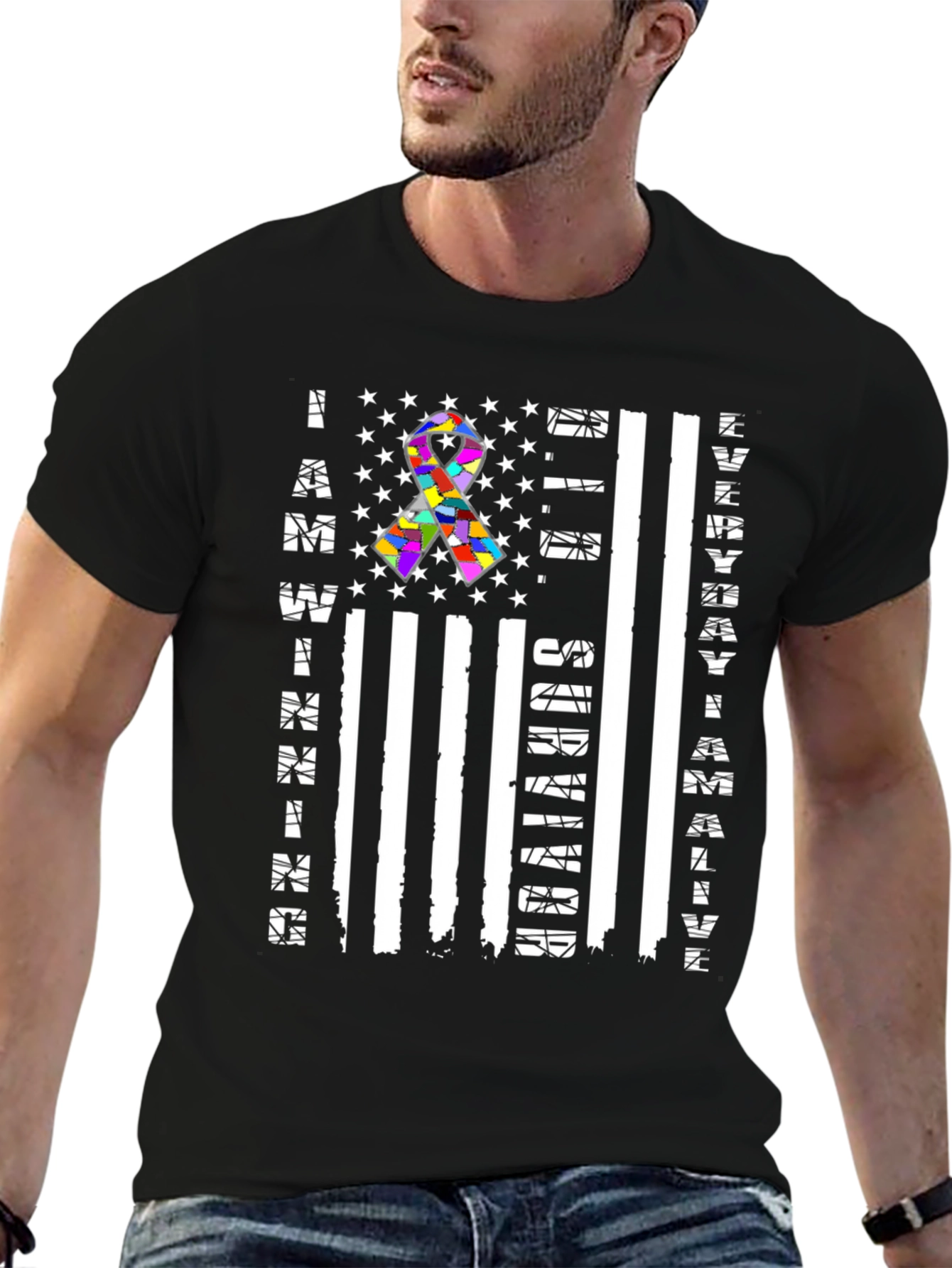 Autism Awareness American Flag Graphic Tee