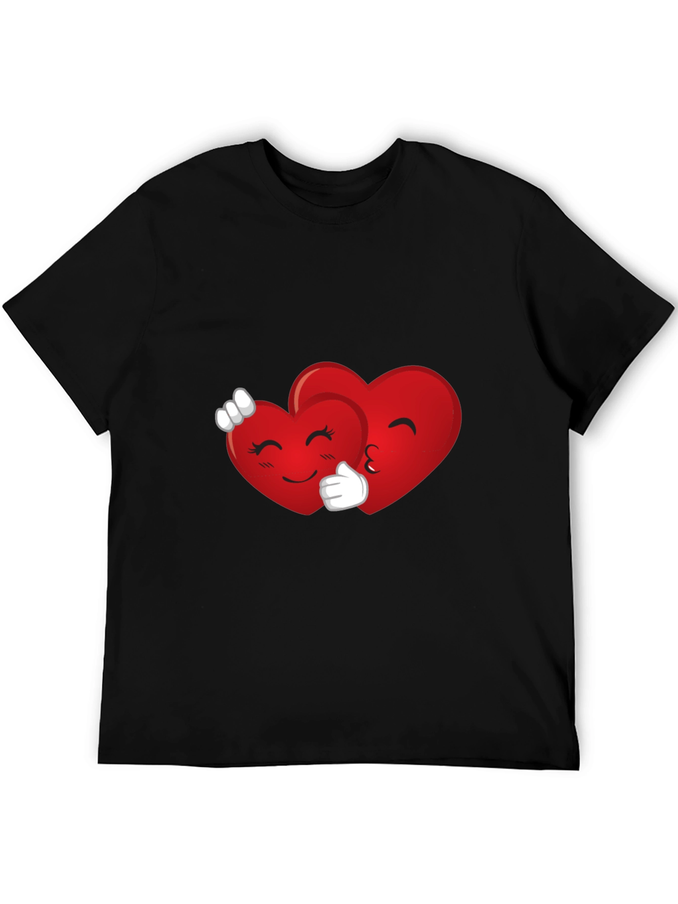 Heart Emoji Hug Black T-Shirt