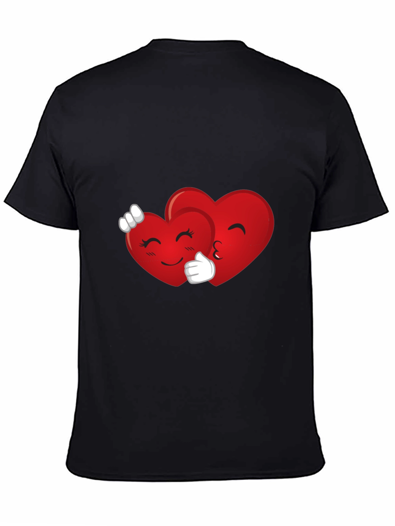 Heart Emoji Hug Black T-Shirt