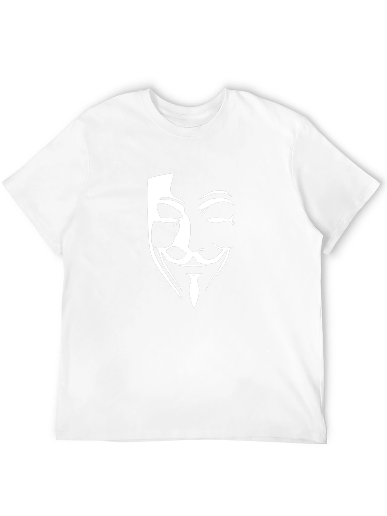 Anonymous Mask Graphic Tee - Black Crew Neck T-Shirt