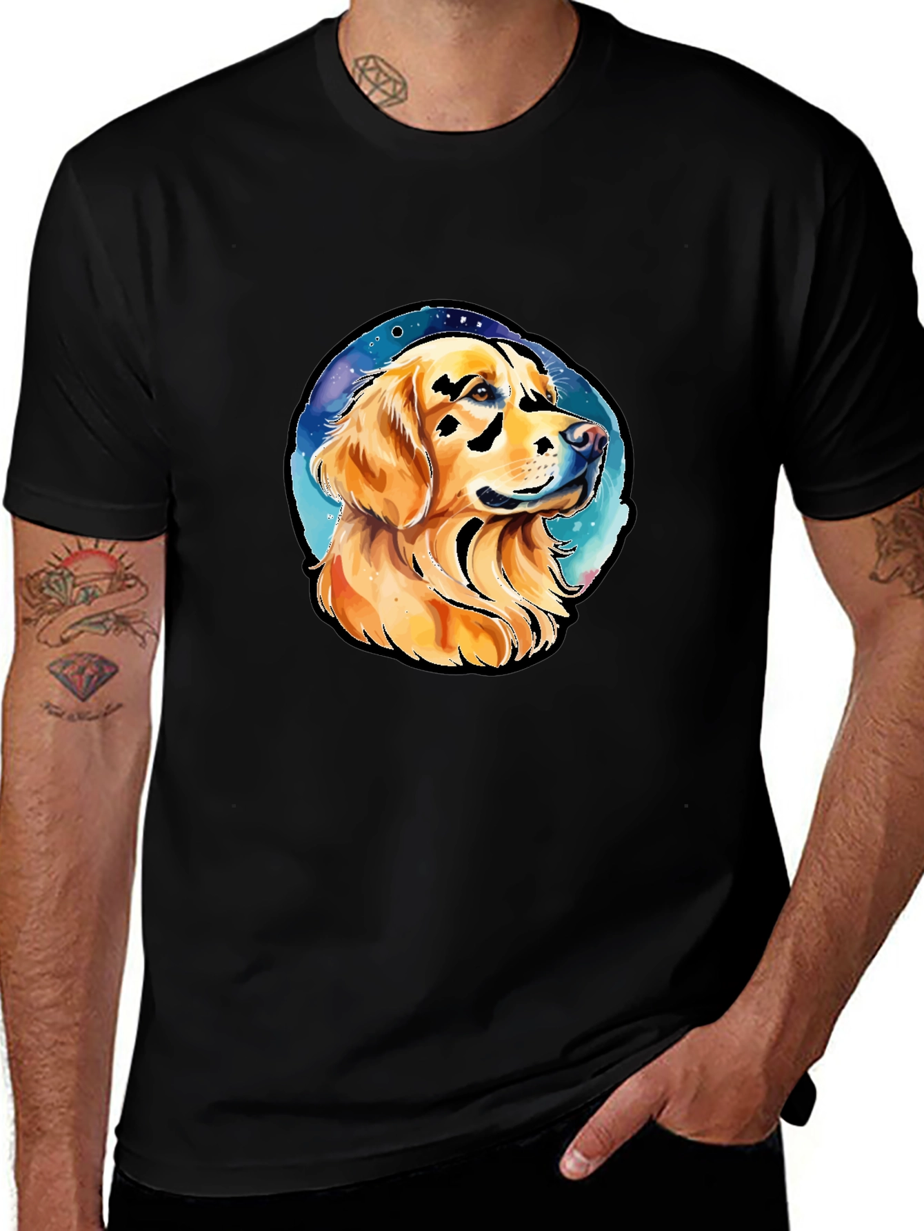 Golden Retriever Dog Portrait Graphic Tee