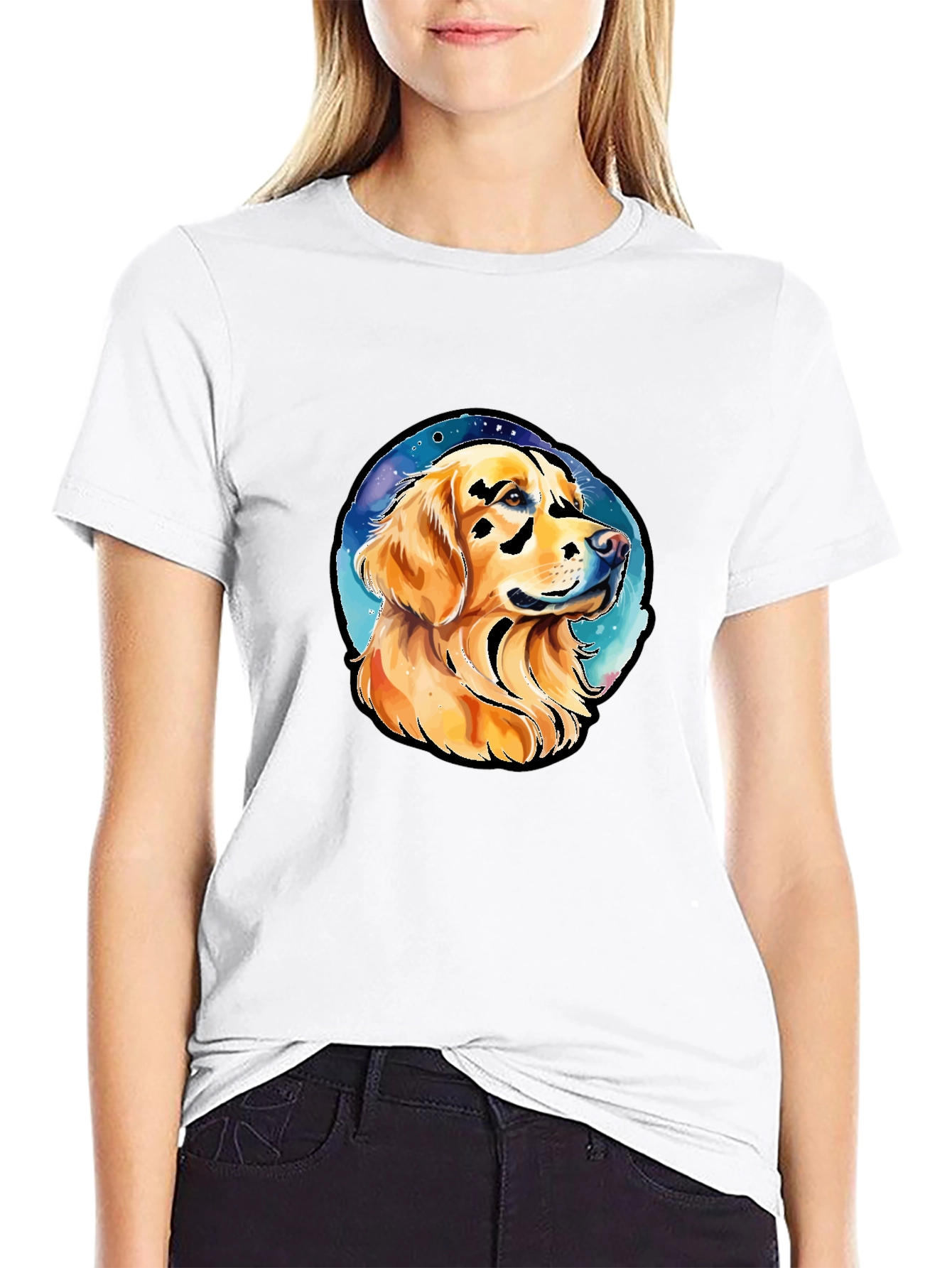 Golden Retriever Dog Portrait Graphic Tee