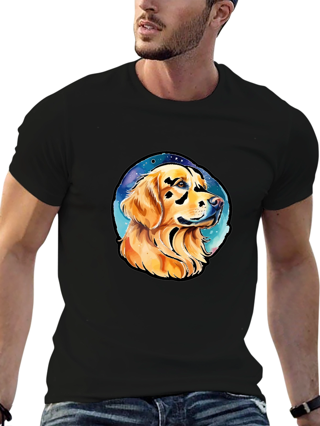 Golden Retriever Dog Portrait Graphic Tee